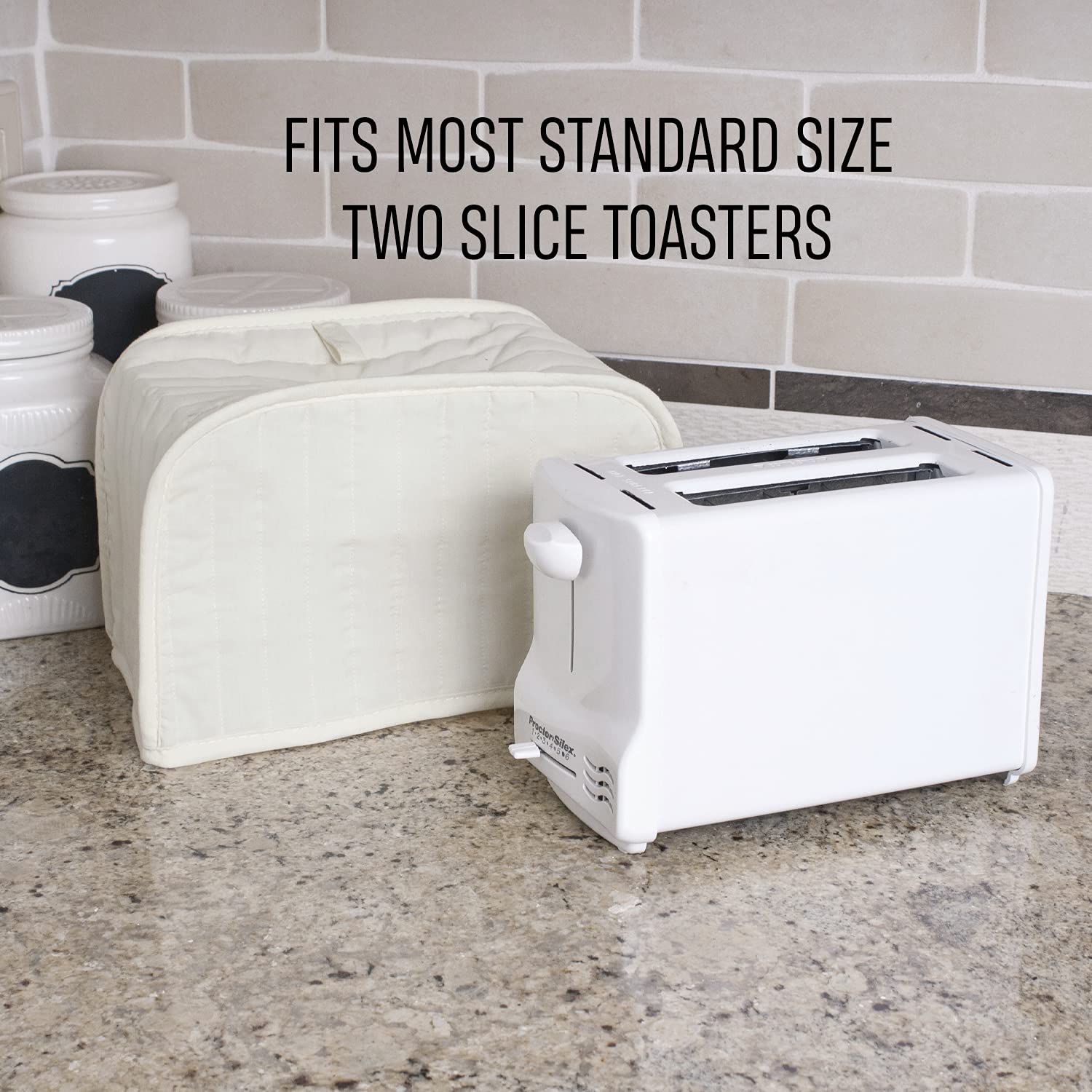 Ritz Premium Universal Two Slice Toaster Cover, 11.25'' X 5.75'' X 7'', Polyester And Cotton Quilted, Fingerprint Protector, Sup
