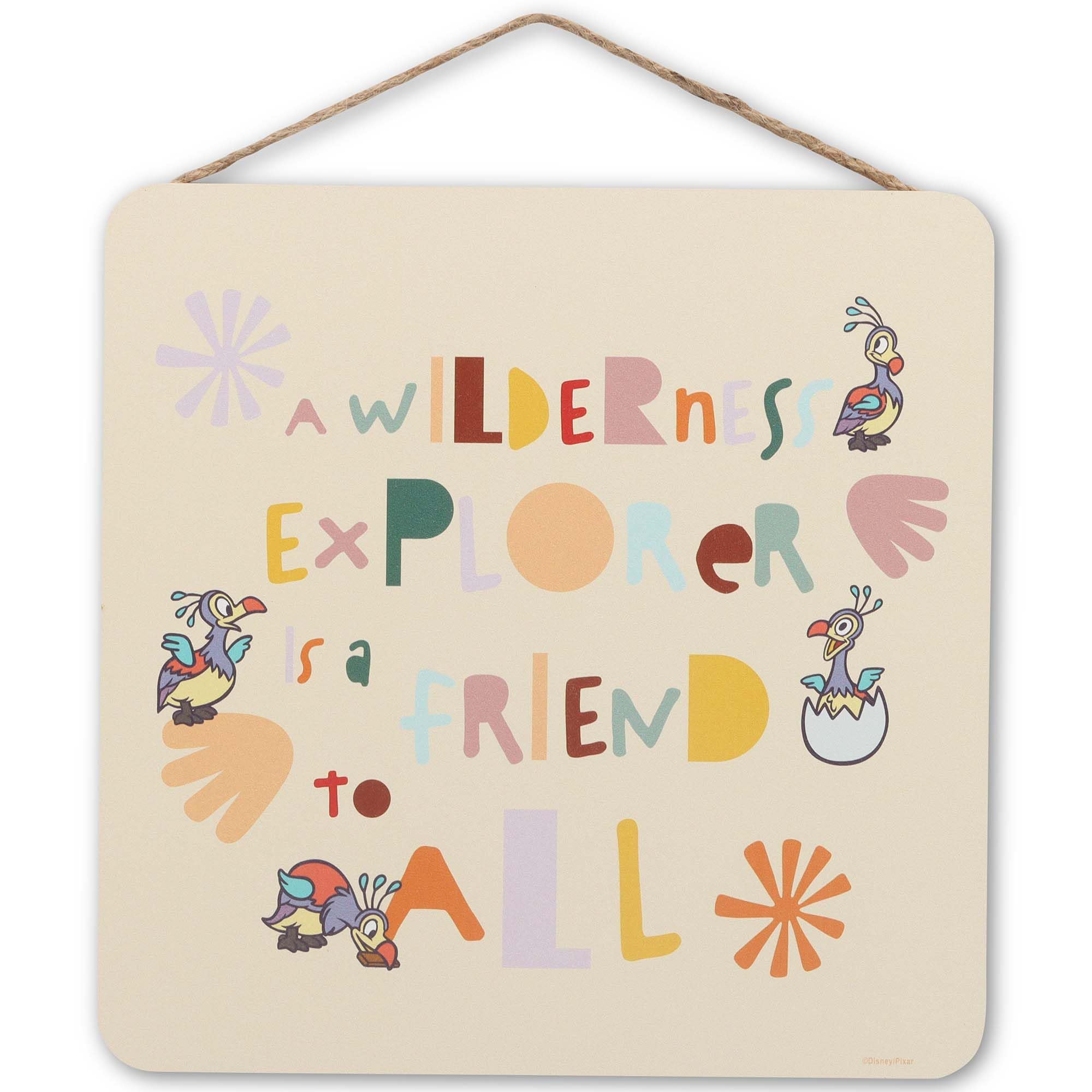 Disney Pixar Up A Wilderness Explorer Is a Friend To All Hanging Wood Wall Decor - Cute Up Sign for Home