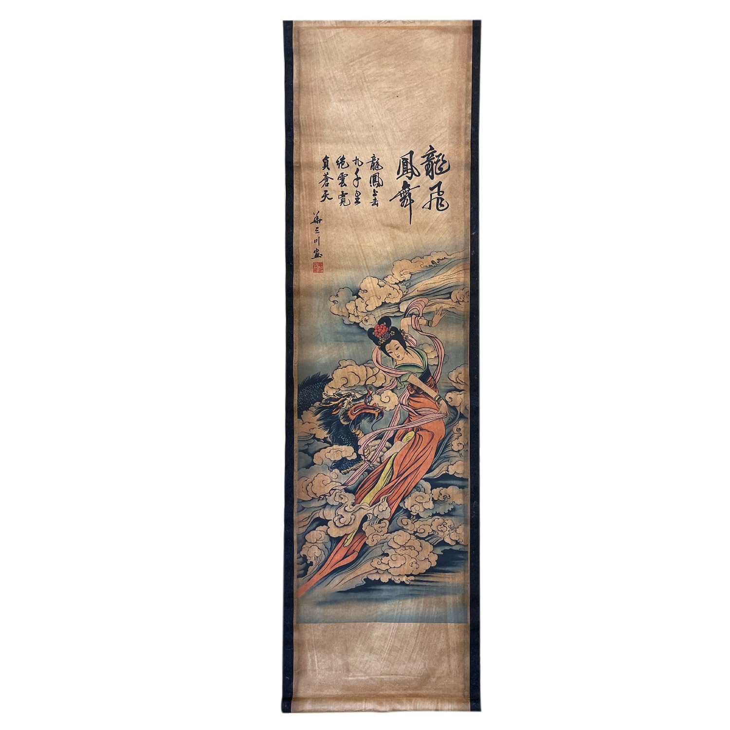 Wall Art Poster Prints Paintings, Hanging Paper Scroll Decor Ready to Hang Asia Vintage Aesthetic,for Home Office Japanese Geish