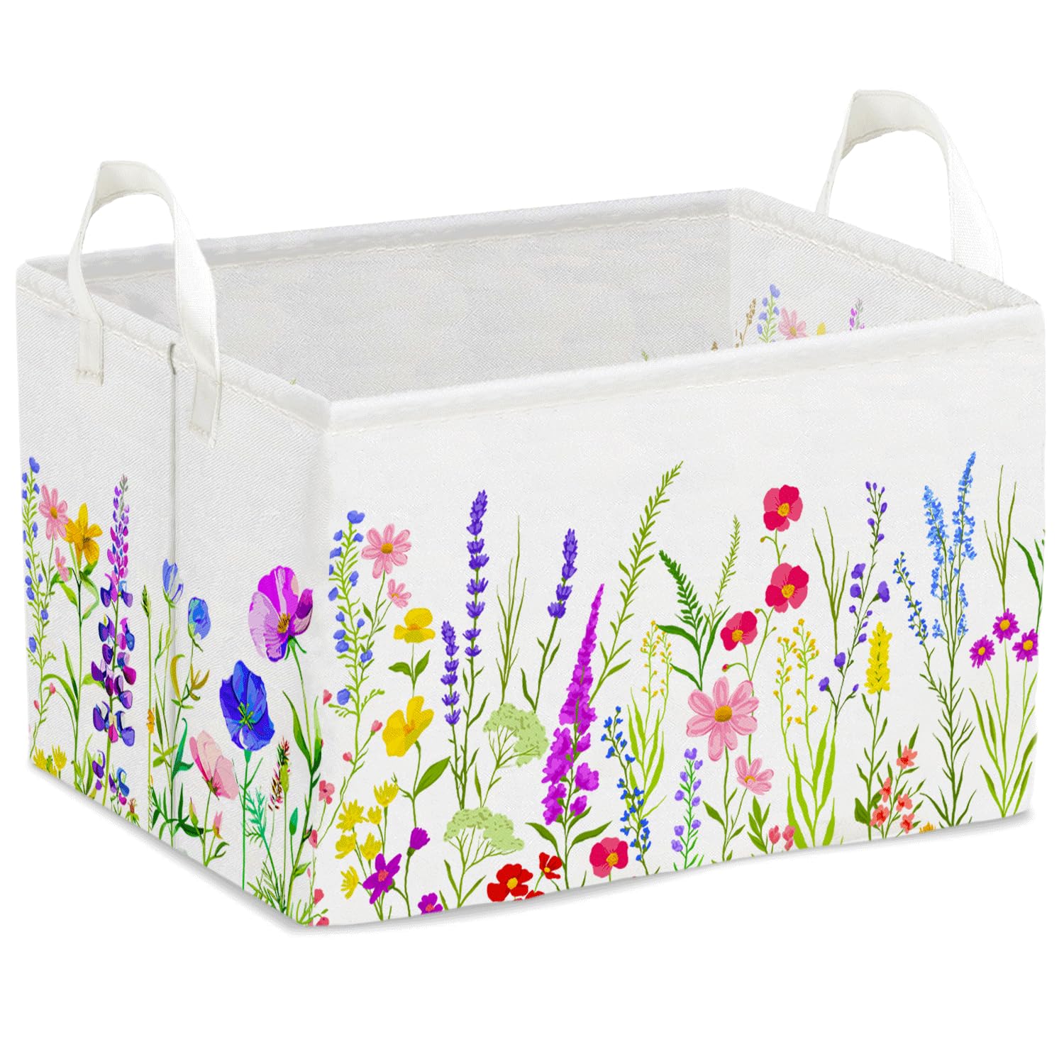 Floral Storage Basket, Cute Baskets for Gifts, Cute Baby Girl Storage Basket, Book Bins, Toy and Clothes Waterproof Organizer fo