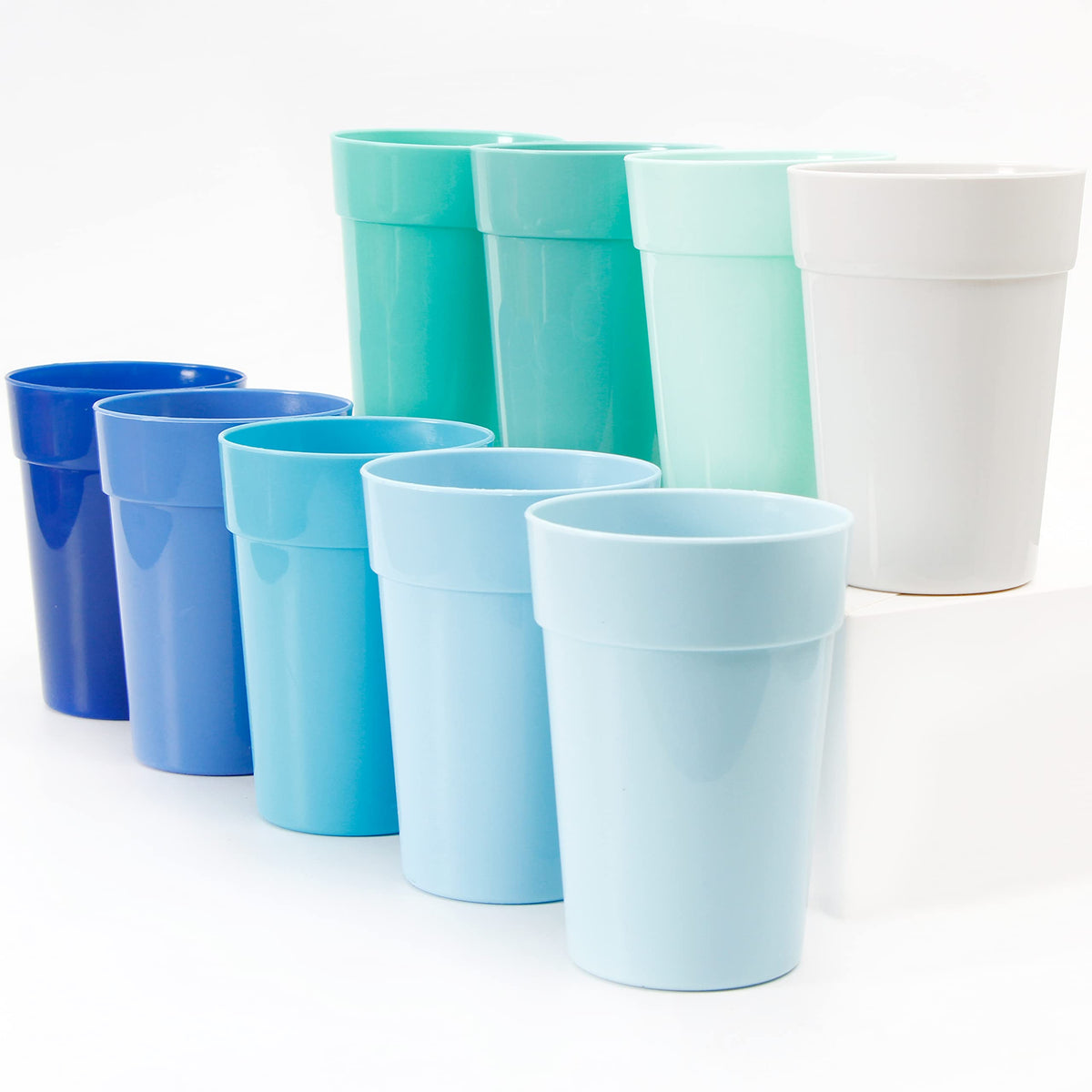 Youngever 18 Pack 12 Ounce Plastic Kids Juice Tumblers, Unbreakable Drinking Glasses, Plastic Cups, Reusable | Stackable | No Bp