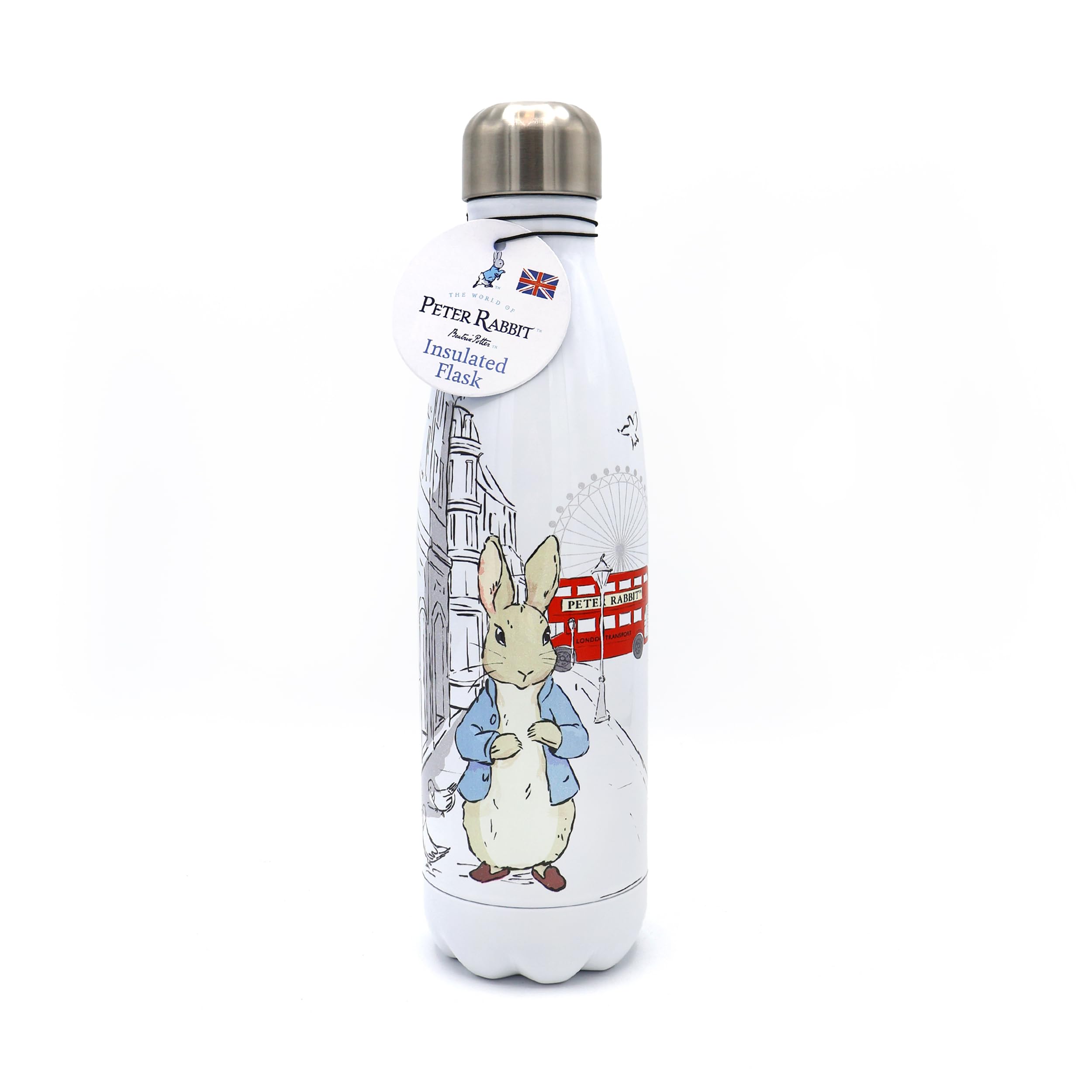 Robert Frederick Peter Rabbit Water Bottle  Out & About Design, White