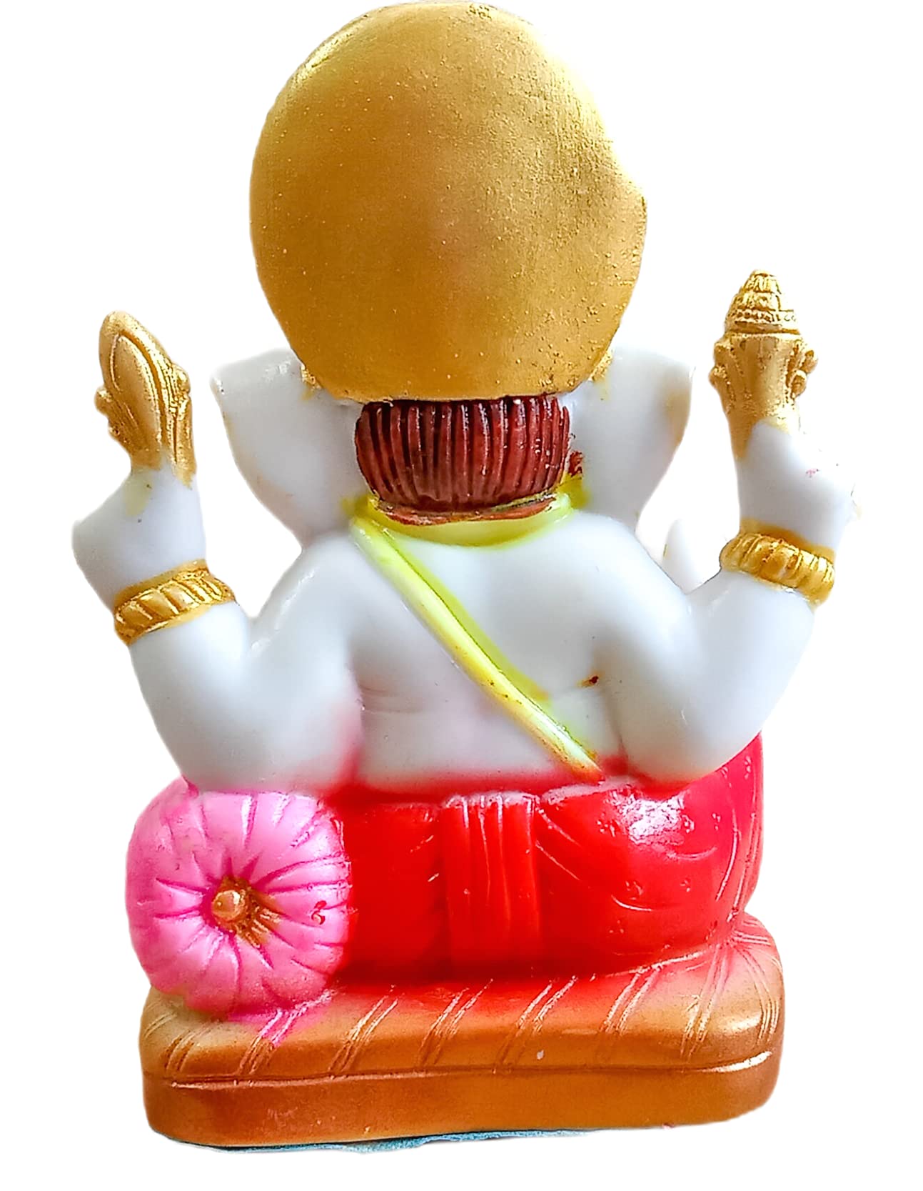 Atut Ganesh Murt,Idol, Statue In Sitting Position,In Multicolur, Medium Size, Made Up Of Rubber And Pvc, Unbreakable- 17 Cm