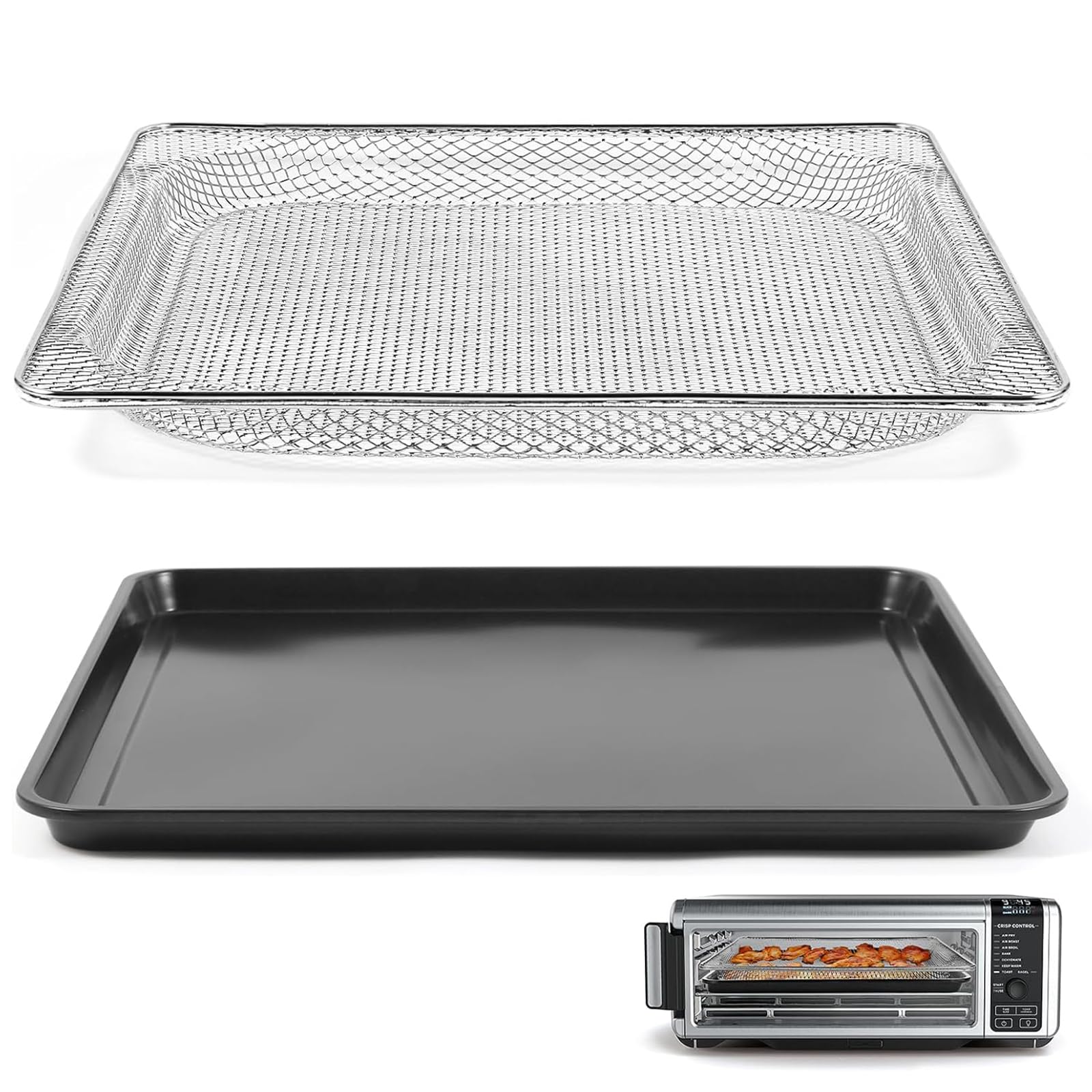 Replacement Baking Pan Air Fryer Basket For Ninja Foodi Sp101 Air Fryer Oven, Stainless Steel Mesh Basket And Non-Stick Baking T