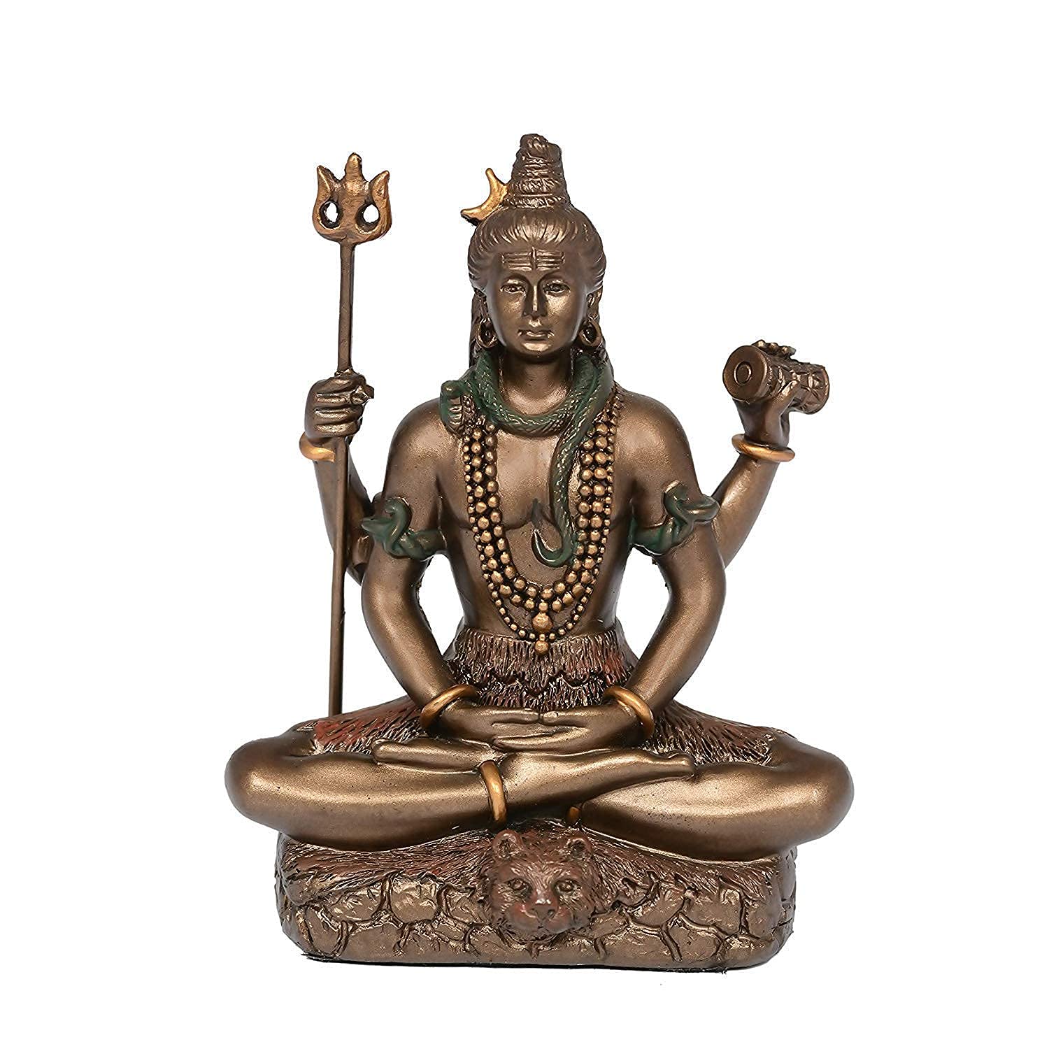 Aona Bonded Bronze Lord Shiva In Siting Position| Gifting Item | Height 3 Inch, Religious