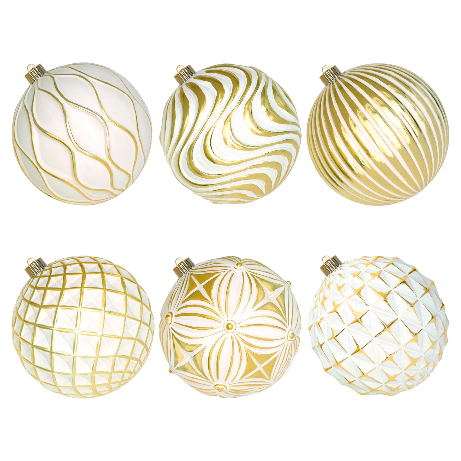 Lanpn 6 Pcs 8 Large Christmas Balls Ornaments, Outdoor Xmas Tree Hanging Decorations, Shatterproof Christmas Ball Ornament Set f
