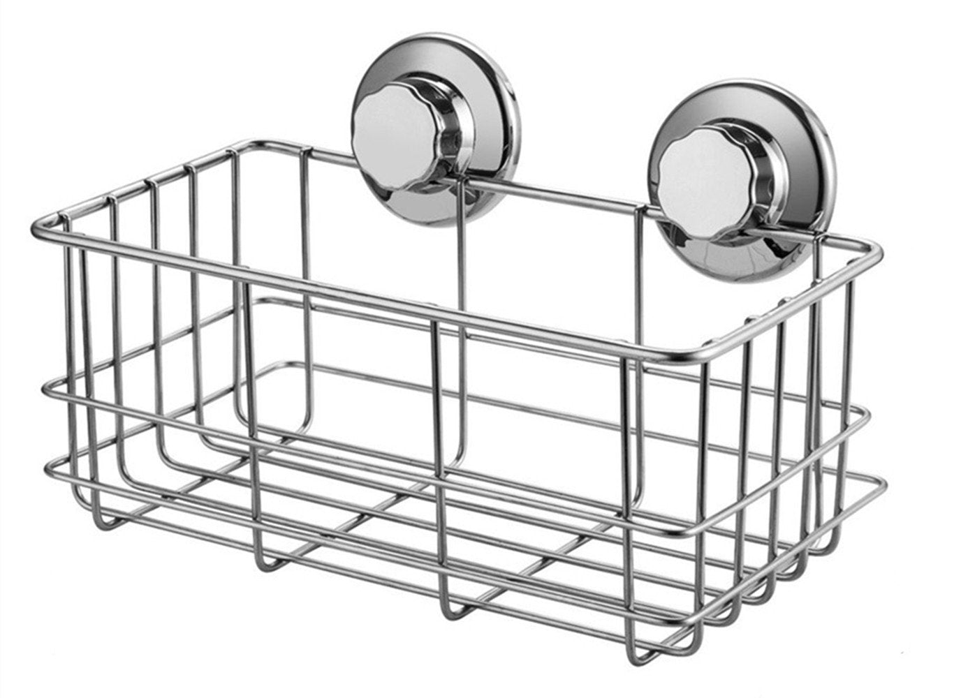 Sanno Suction Cup Shower Caddy Bath Wall Shelf, Deep Bathroom Basket Large Shower Caddy Bath Organizer Kitchen Storage Basket Fo