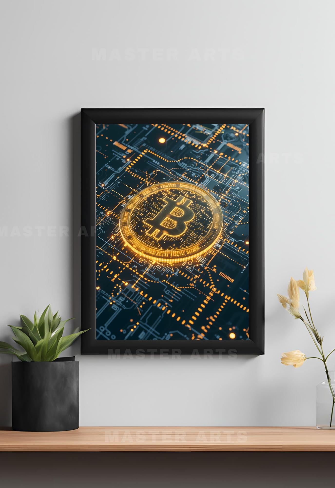 Master Flame Bitcoin Themed Aesthetic Wall Art Poster For Living Room, Home & Wall Decor | Motivational Inspirational Bitcoin Ri