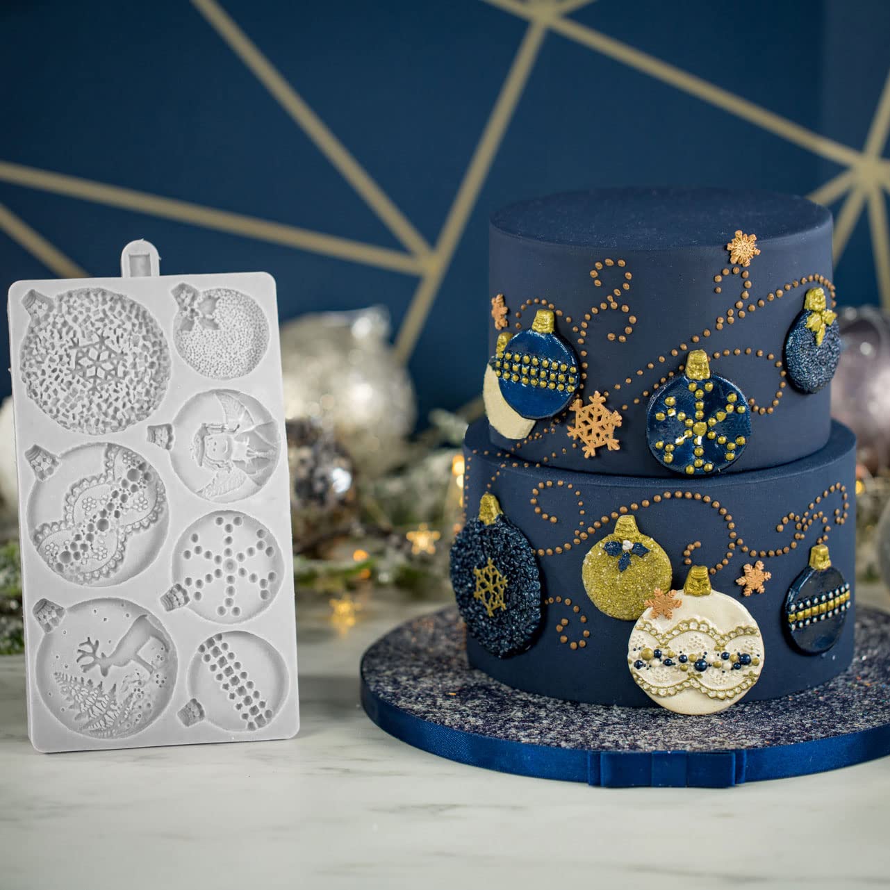 Zhuojie Christmas Baubles Snowball Silicone Mold Fondant Cake Decorating Mould Sugarcraft Chocolate Baking Tool For Cakes Gumpas