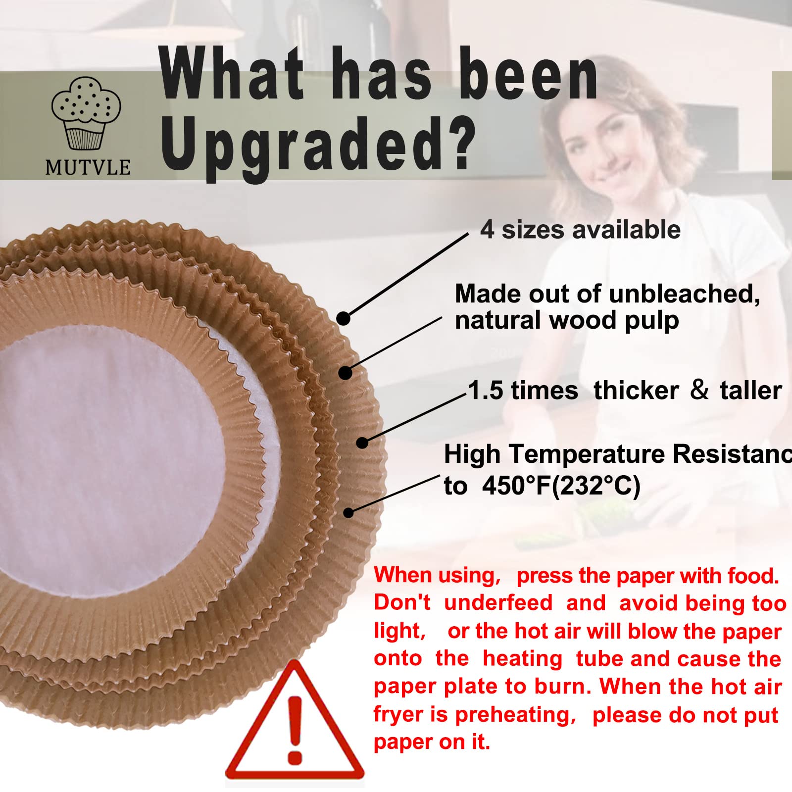 10 Inch Air Fryer Disposable Paper Liner Round, [ Xxl Size] 100Pcs Air Fryer Parchment Paper Liners For 7Qt Air Fryer, Non-Stick