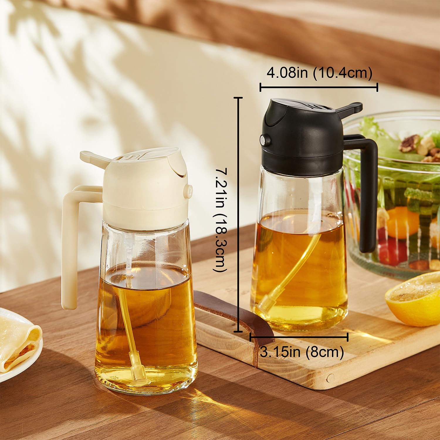 Trendplain 16Oz/470Ml Olive Oil Sprayer For Cooking - 2 In 1 Olive Oil Dispenser For Kitchen Gadgets, Air Fryer, Salad, And Bbq