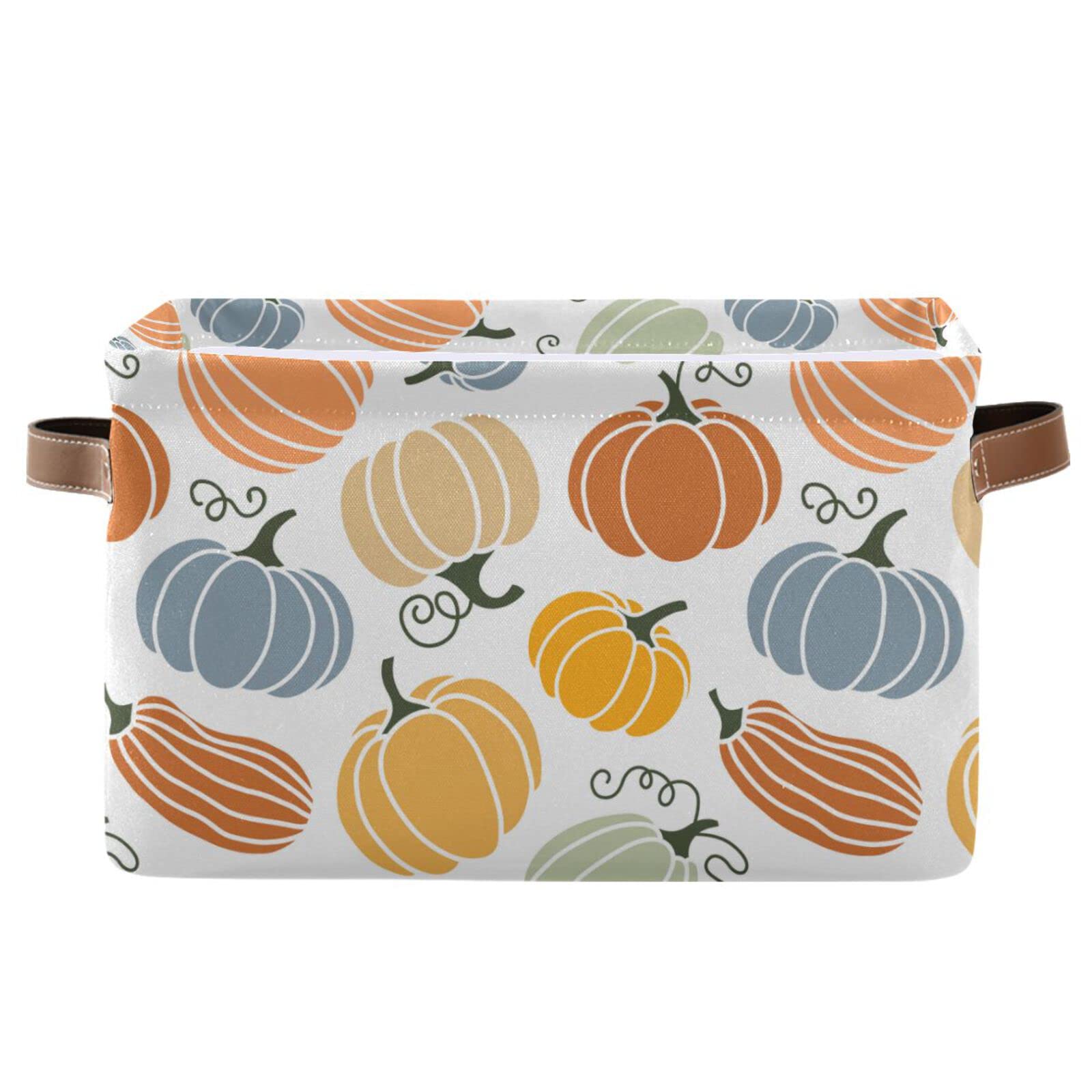 Senya Thanksgiving Basket Fall Basket, Pumpkin Autumn Foldable Fabric Collapsible Storage Bins Organizer Bag For Storage