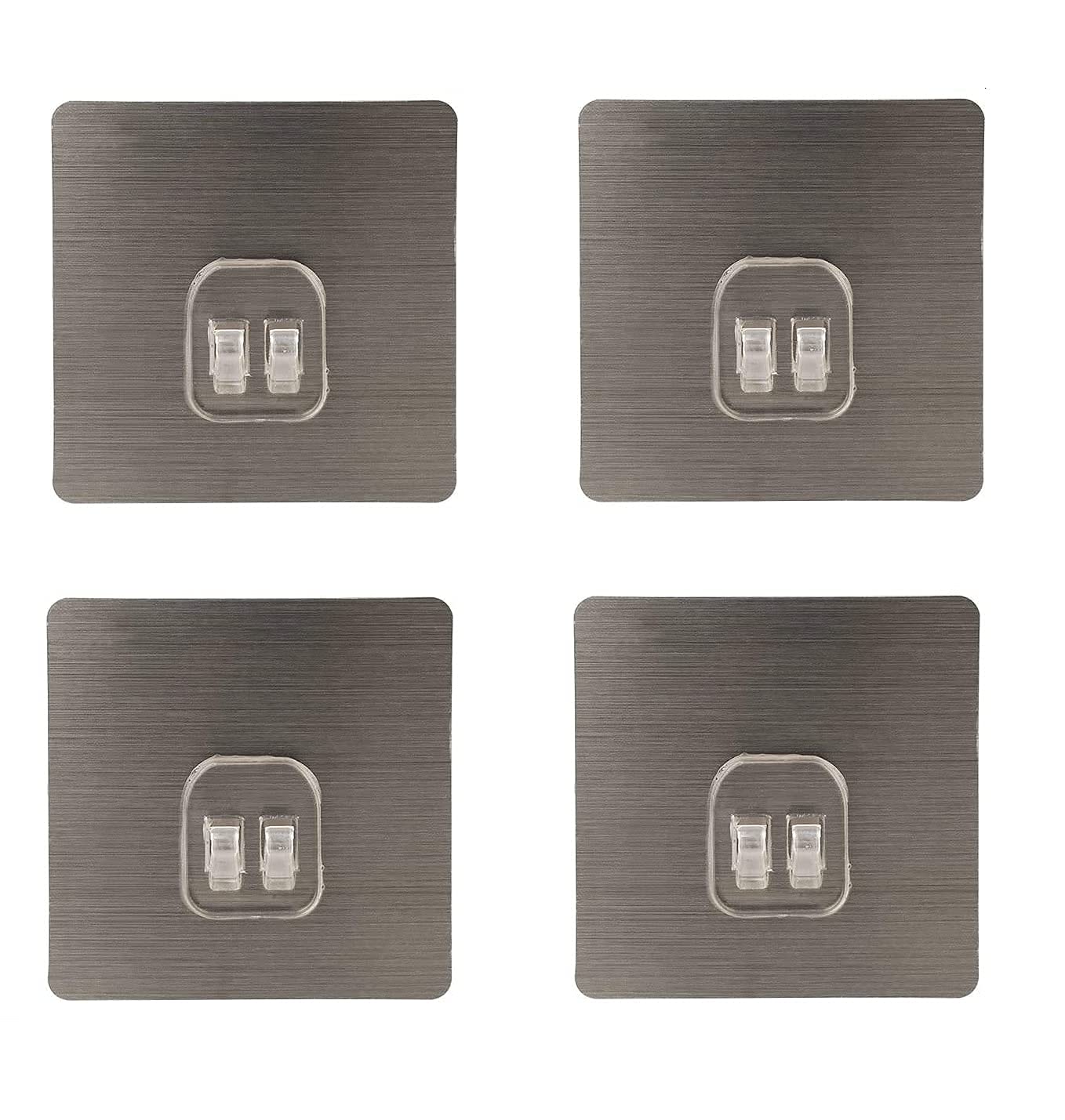 Fralupo 4 Pack Self Adhesive Wall Hooks  Versatile Nail Design For Photo Frames Hooks,Clocks, And More  Heavy Duty, Transparen