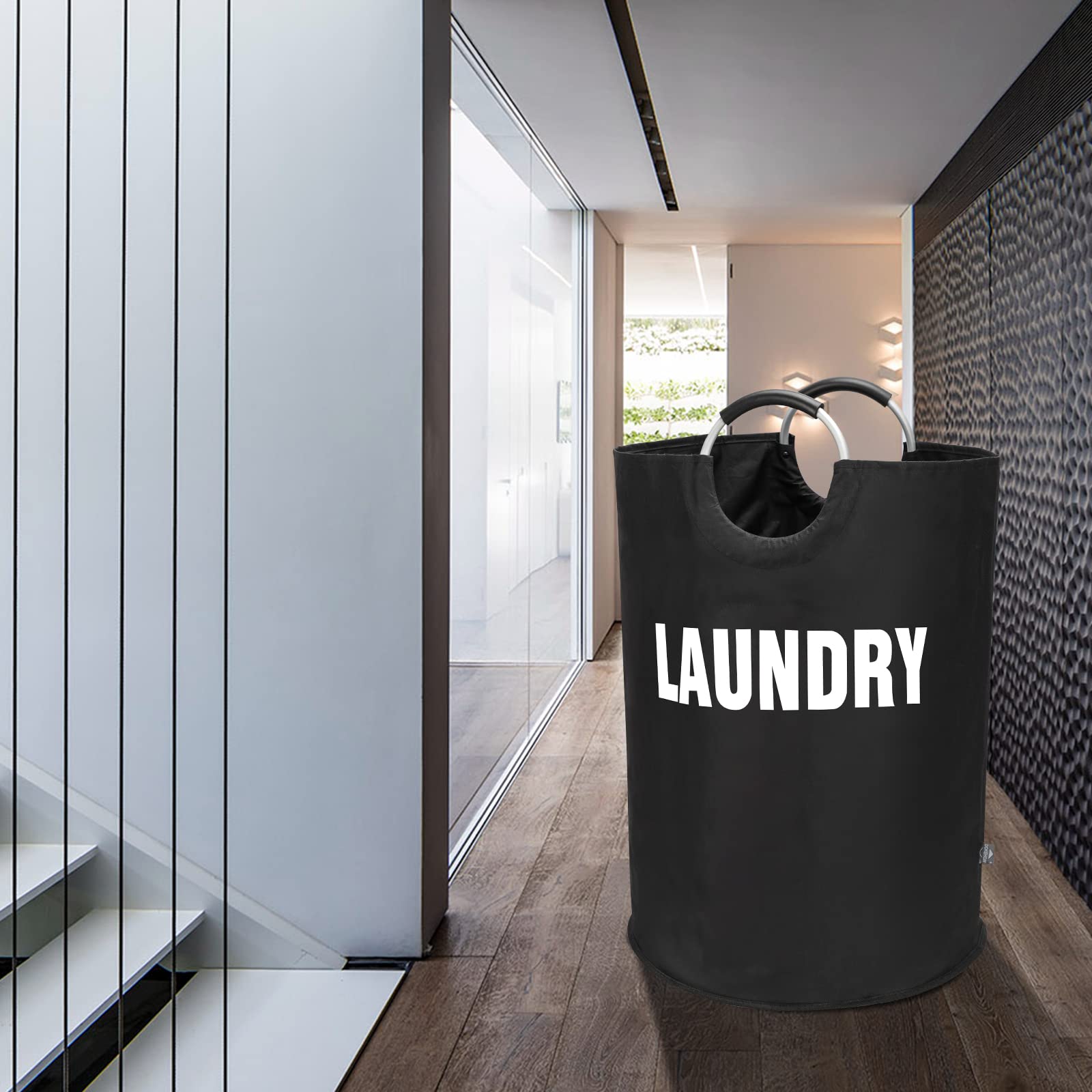 DOKEHOM 160L XX-Large Laundry Basket (7 colors)  collapsible Laundry Bag  Foldable Laundry Hamper  Folding Washing Bin (Black  XXL)