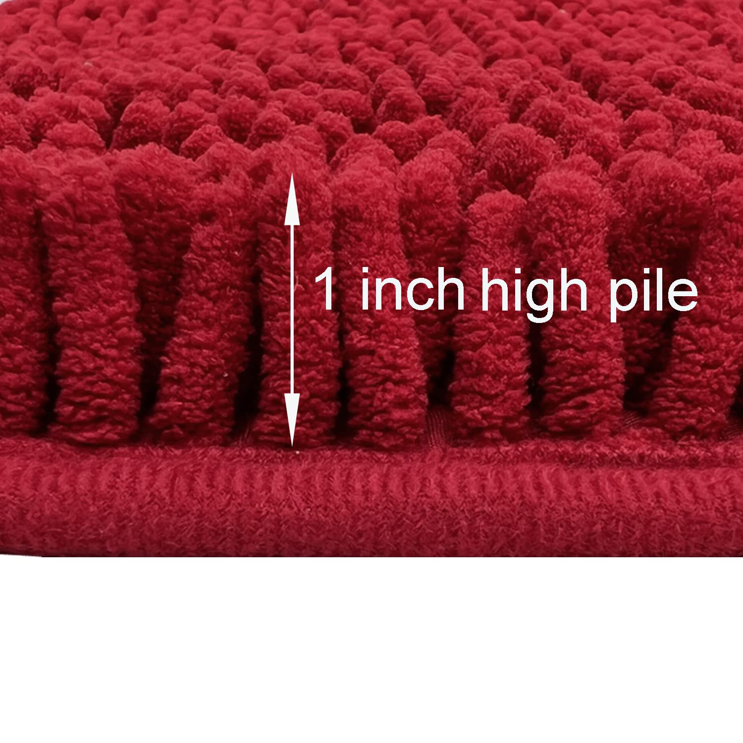 Rug Mat, 24X16+20X32, Luxury Chenille Shaggy Microfiber Bath Rugs Set, Bathroom Rugs Non-Slip Washable, Extra Soft & Thick, Ultr