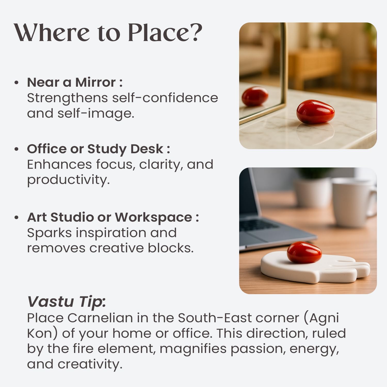 Astrotalk Carnelian Tumble | Boosts Confidence, Courage & Creativity | Enhances Motivation, Passion & Willpower | Attracts Success & Opportunities | Home & Office Decor | Gift for Man & Woman