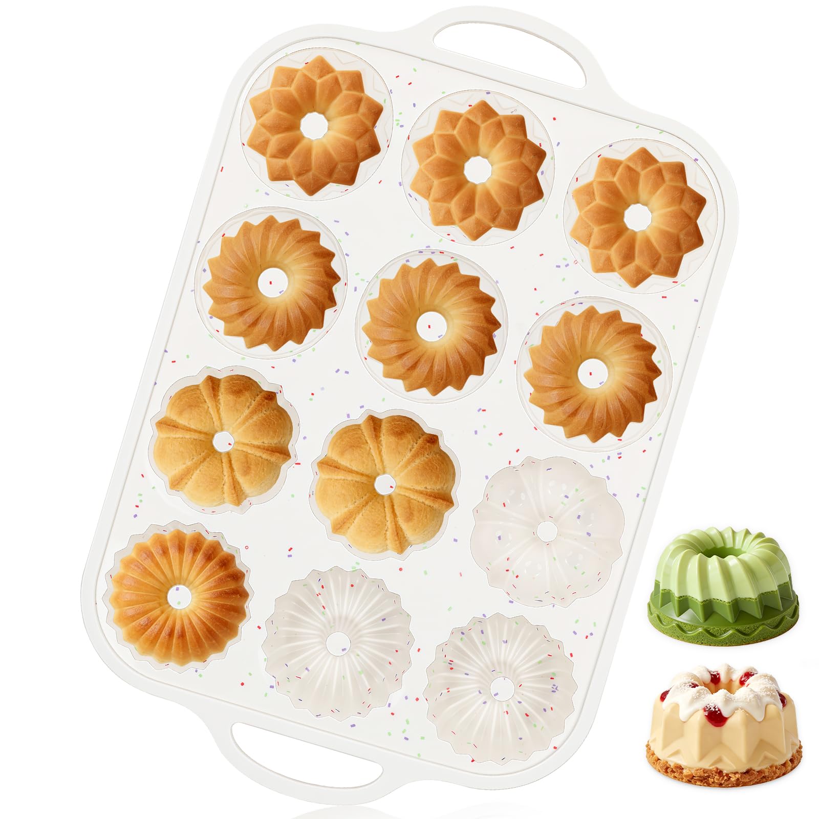 Vinino 3 Inch Mini Fluted Cake Pan, 1 Pack with Metal Frame