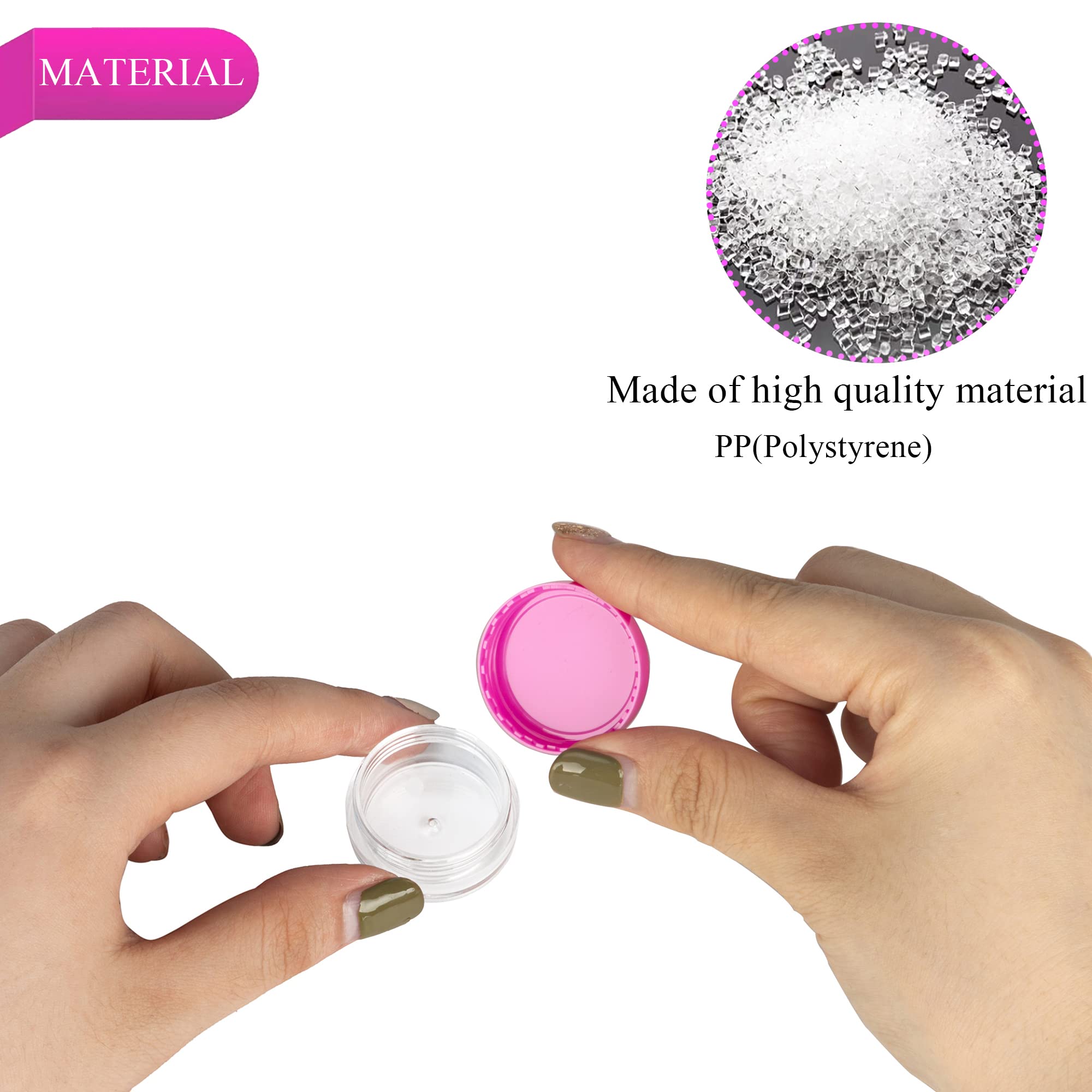 100Pcs 3 Gram Sample Containers, 3Ml Empty Jars With Lids, Small Cosmetic Containers, Mini Sample Jars With 8Pcs Mini Spatulas F