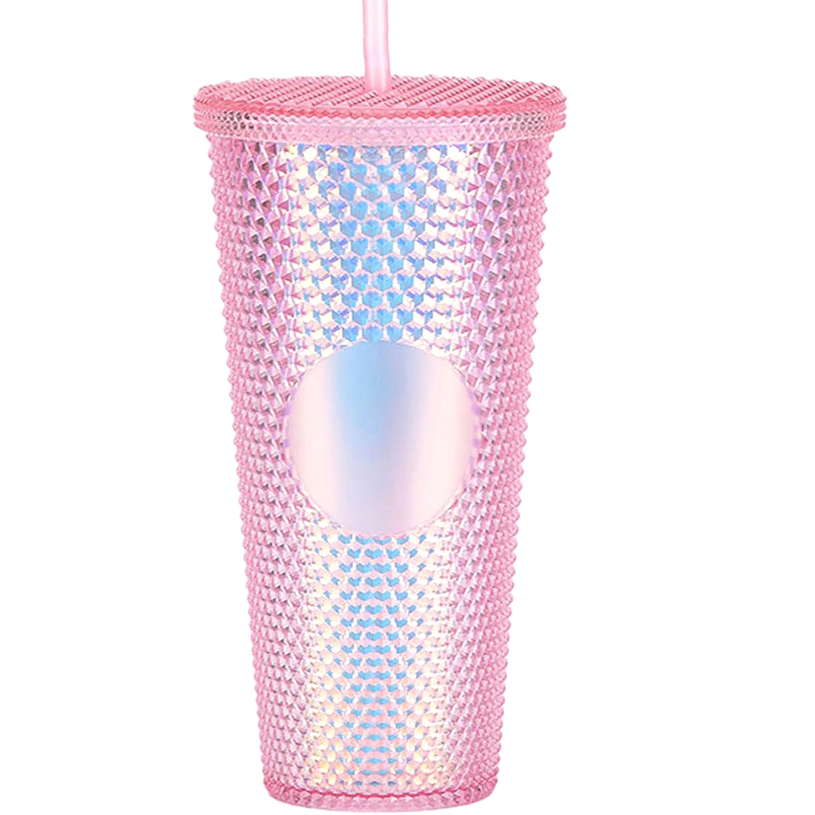 Studded Tumbler With Straw Tumblers With Lids And Straws Pink Tumbler With Straw Textured Cup BPAFree DoubleWall Plastic Tumbl