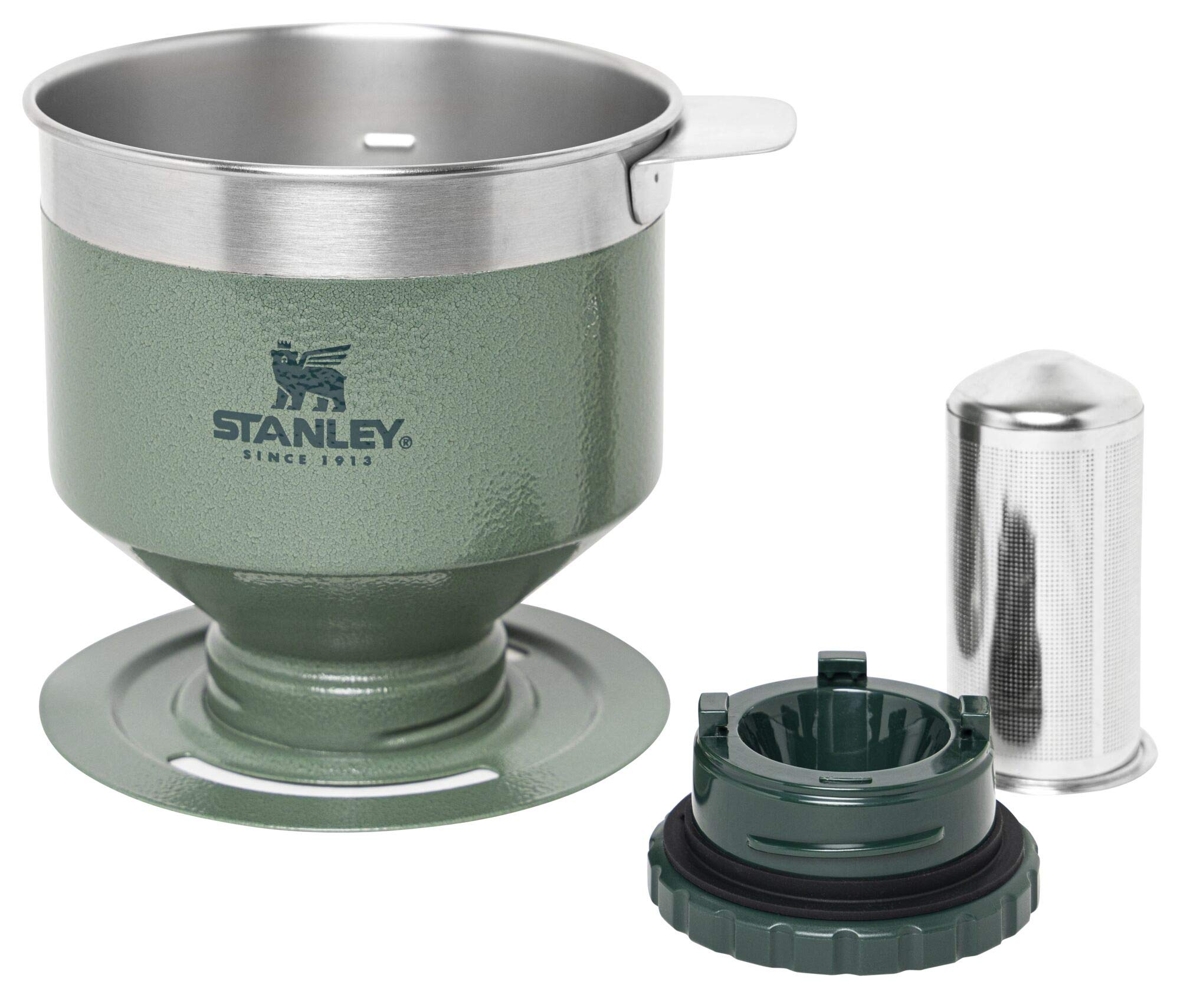 Stanley Perfect Brew Pour Over- Reusable Filter - Bpa-Free - Easy-Clean Stainless Steel Coffee Maker - Hammertone Green