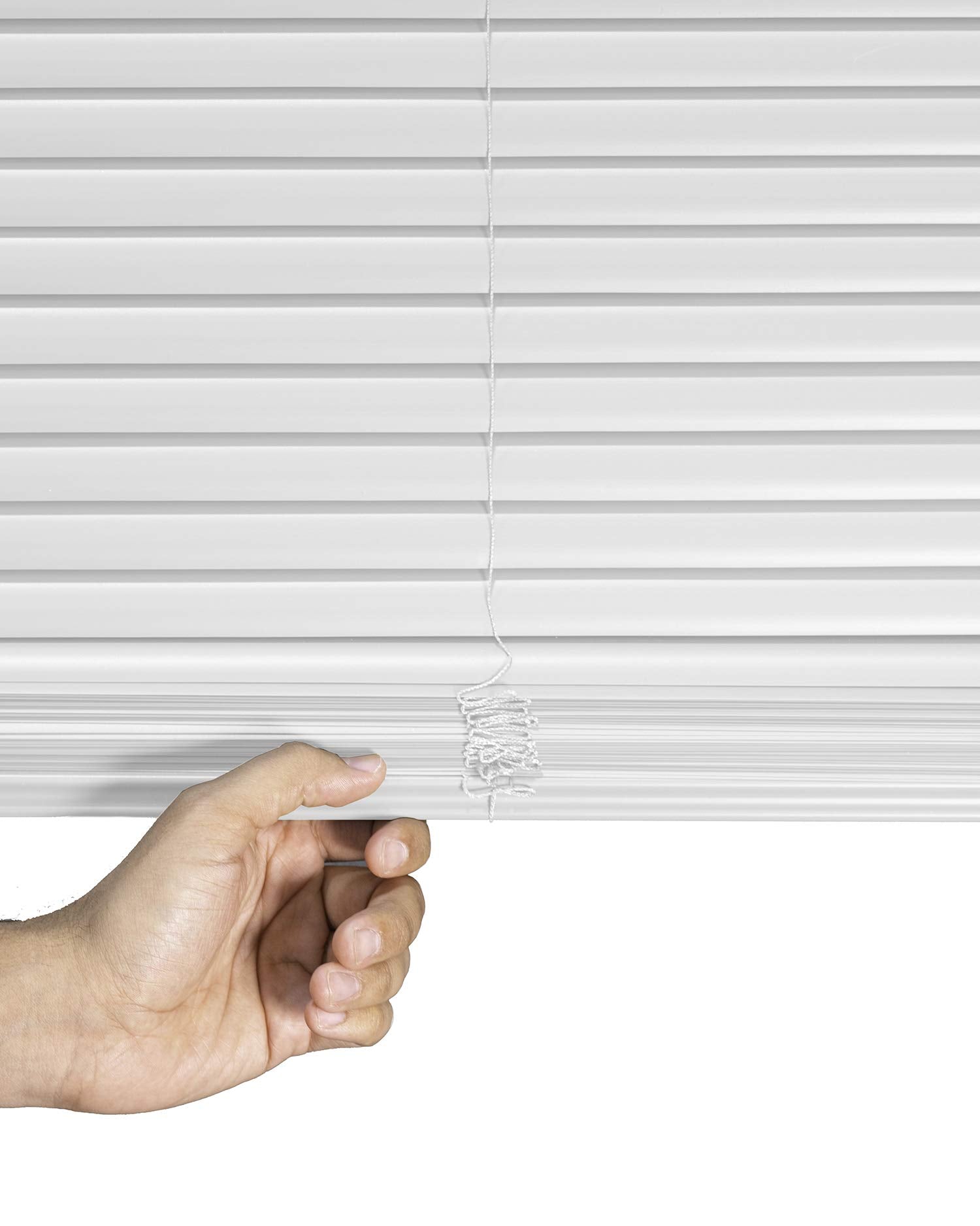 CHICOLOGY Mini Blinds for Indoor Windows - 12W x 36H, White Horizontal Vinyl Blinds | Cordless | Easy to Install | Sleek Low-Pro