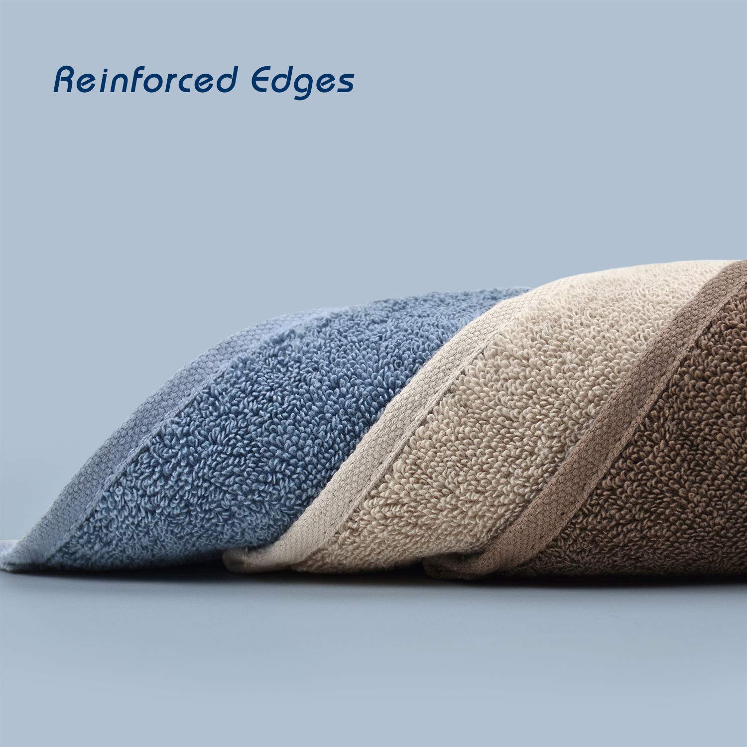 Cleanbear Cotton Washcloths Bath Wash Cloth Set 13 X 13 Inches, 6-Pack Face Cloths With 3 Colors