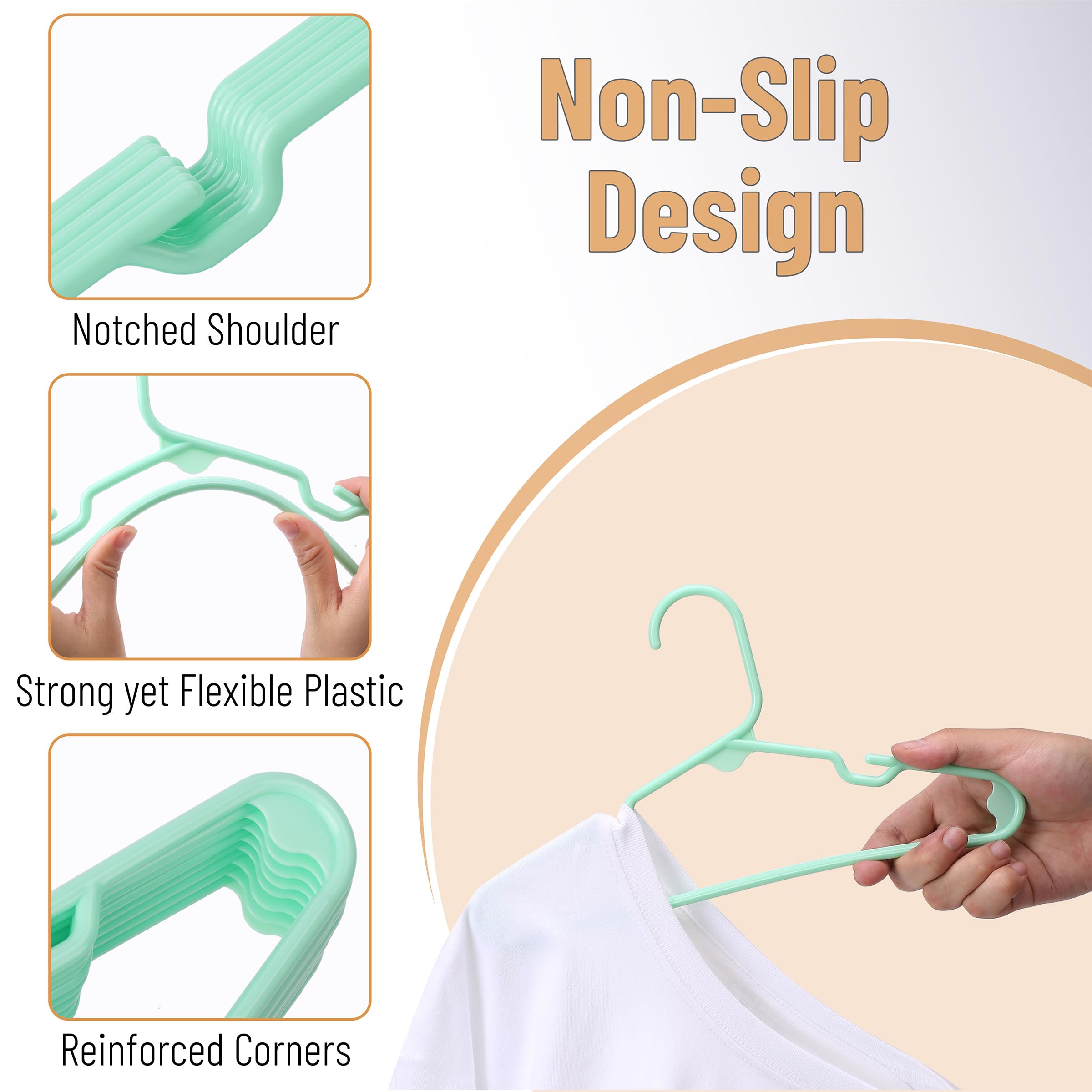 Mr. Pen- Kids Plastic Hangers, 10 Pack, Green Baby Hanger, Childrens Hangers For Clothes, Baby Hangers For Closet, Kids Hangers,