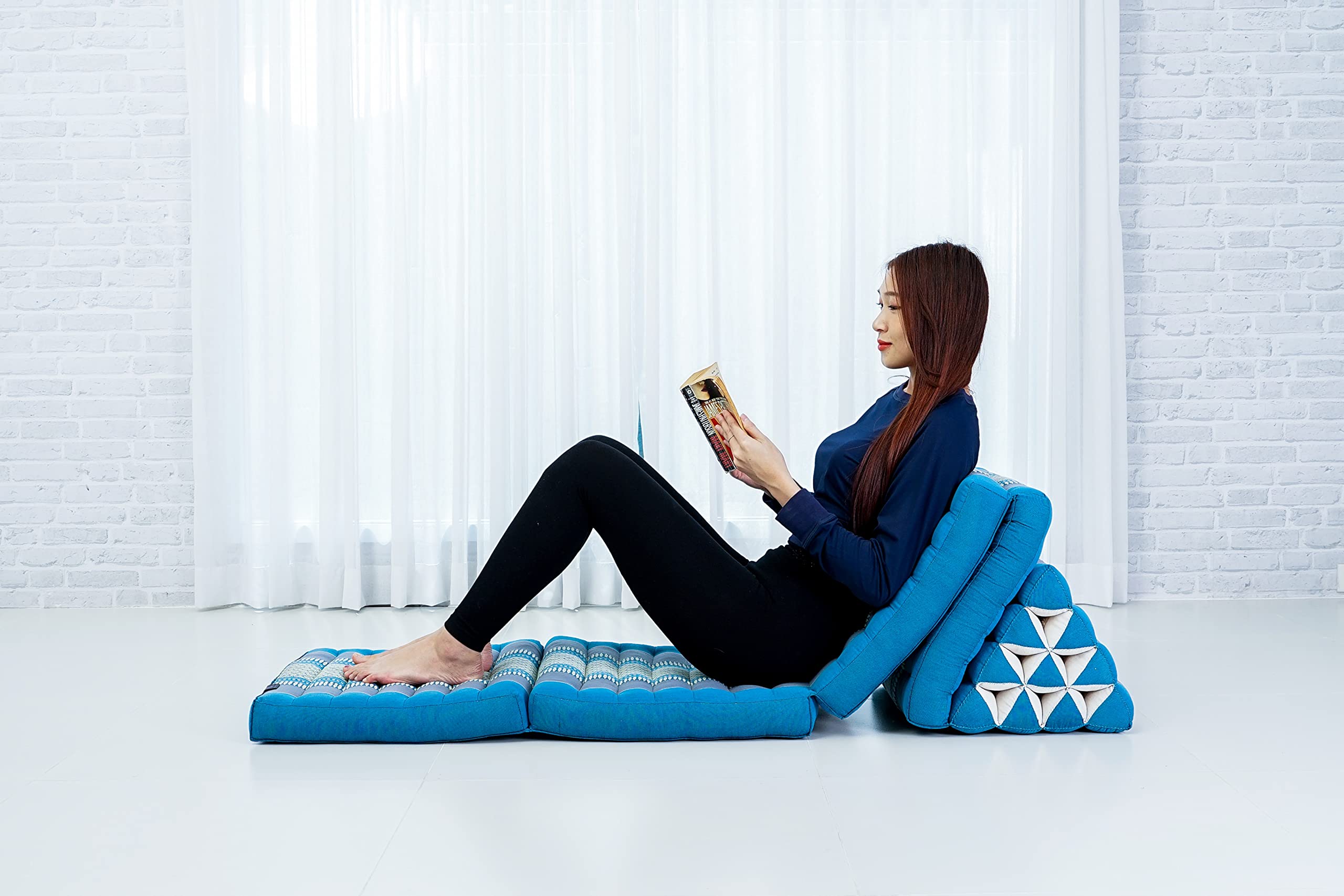 Leewadee Comfortable Japanese Floor Mattress - Thai Floor Bed With Triangle Cushion - Futon Mattress - Xl Extra Long Thai Massag