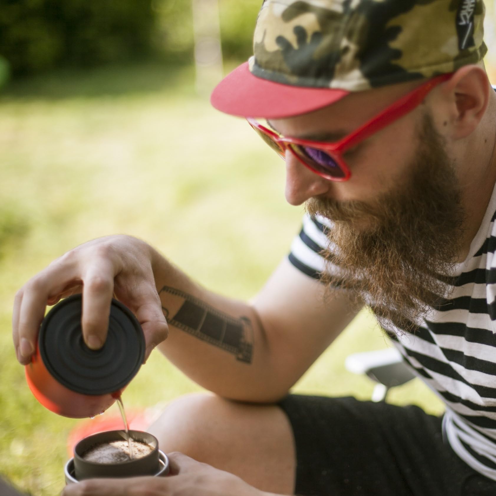 Cafflano Klassic : All-In-1, Drip Kettle+Grinder+Permanent Stainless Filter Dripper+Double-Wall Tumbler, Pourover, Coffee Maker