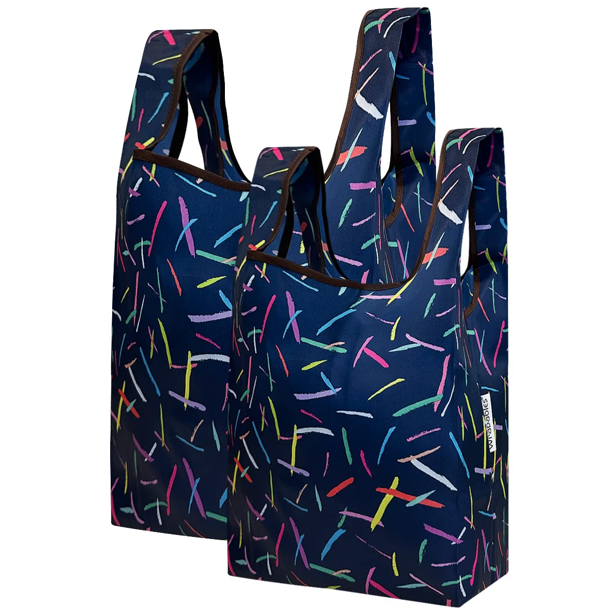Wrapables Jolibag Collection Reusable Shopping Bag (Set Of 2), Confetti
