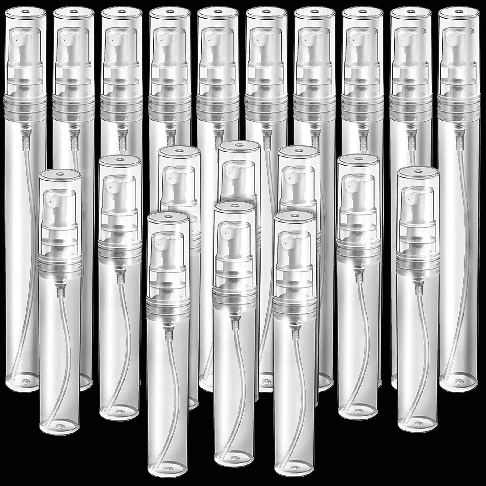 Teenitor 20Pcs Mini Spray Bottles, 10Ml Mini Spray Bottles 5Ml Mini Spray Bottles, Plastic Refillable Perfume Bottles Empty, Cle