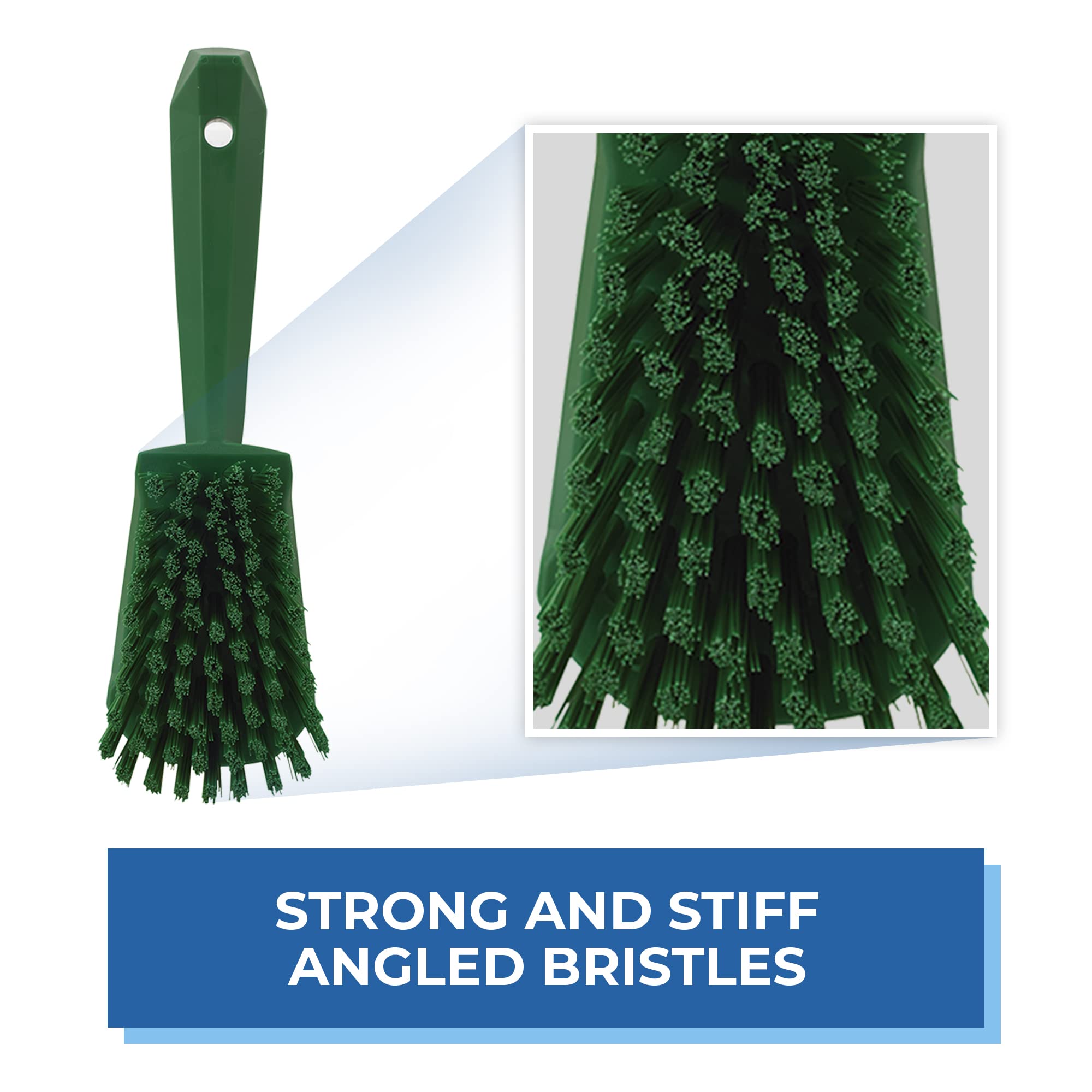 Vikan Brush,Washing,Stiff,10'',Pp/Pbt,Green, One Size, Multi