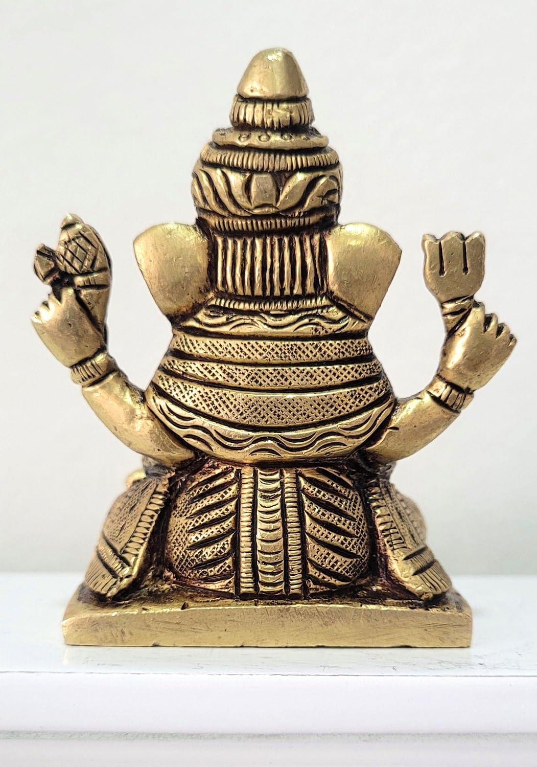PunyaiS Pure Brass Ganesha Idols 10 Cm, Ganpati Idol Murti For Home Decor, Car Dashboard, God Ganesh Statue For Pooja Room