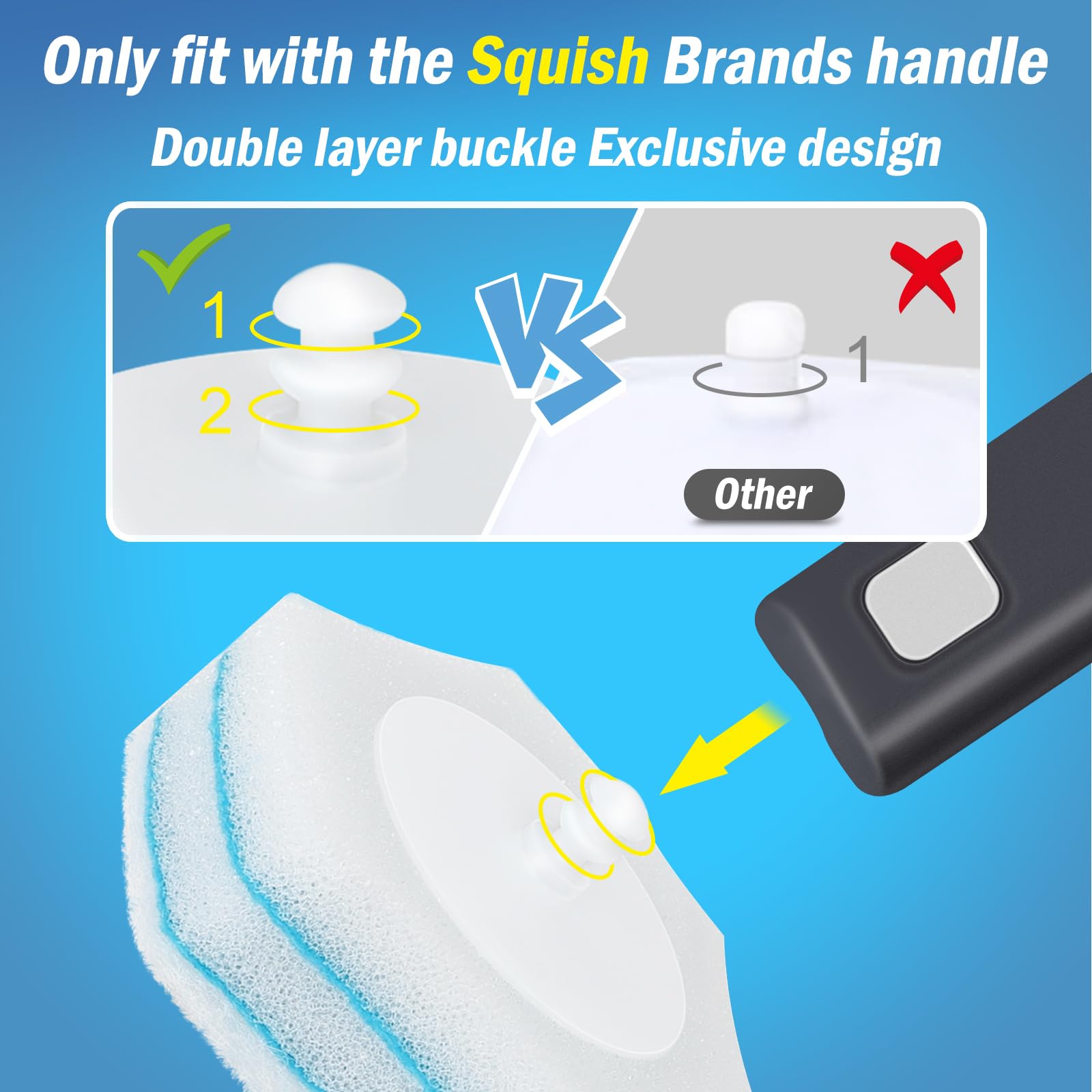 Squish 2 Kit Disposable Toilet Brush With 32 Refills, Toilet Bowl Toilet Brush And Holder, Wall Mounted Toilet Brush With No Dri