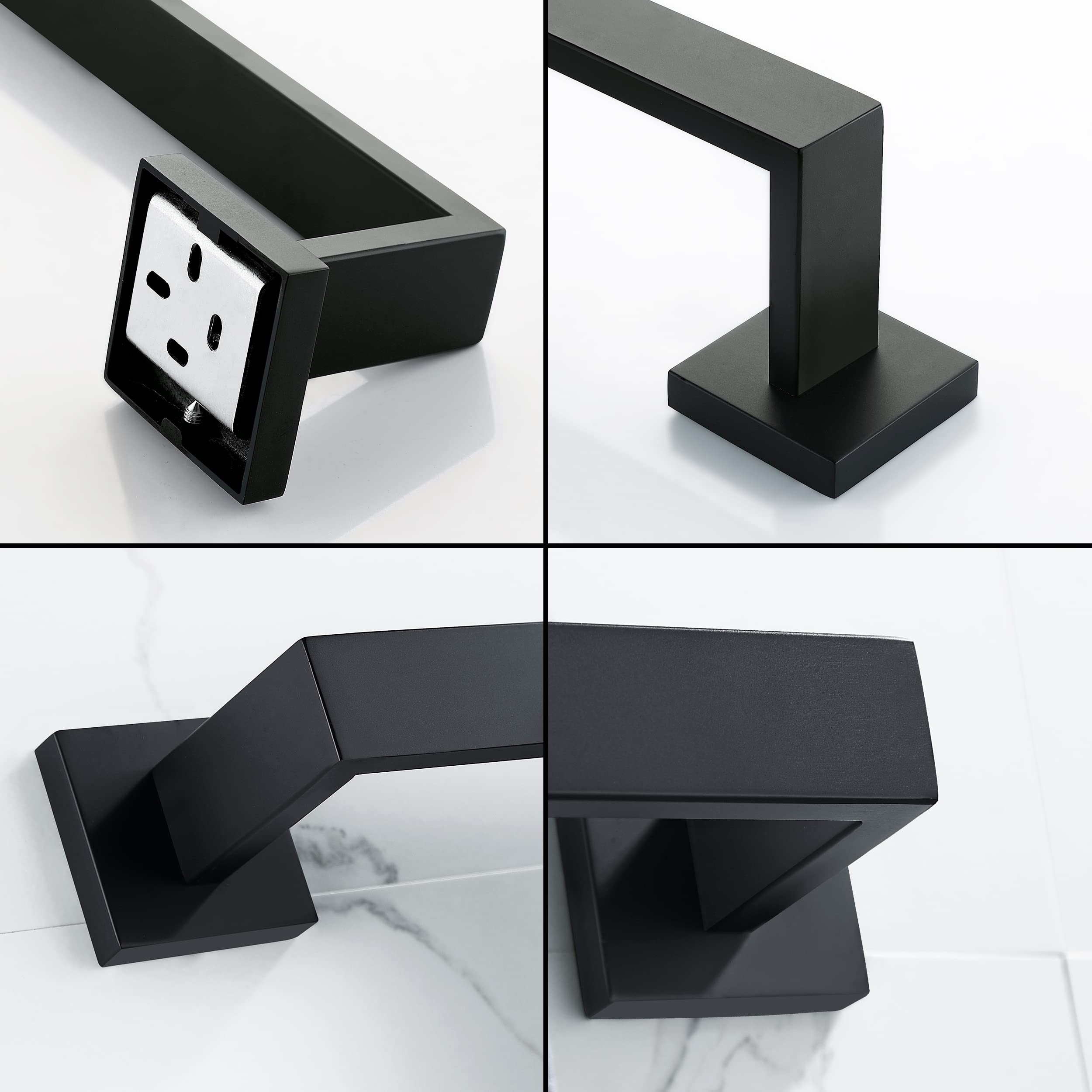 Nolimas Matte Black Bath Towel Bar Single Bars Towel Rack Rod Classic Wall Mounted Stainless Steel Bathroom Towel Bar Toilet Kit