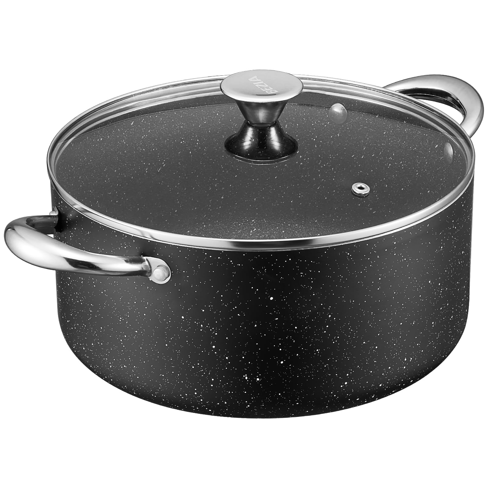 Bezia 6 Quart Nonstick Stock Pot With Lid, Induction Cooking Pot Soup Pot, Non-Toxic And Oven Safe, Perfect For Stews, Soups And