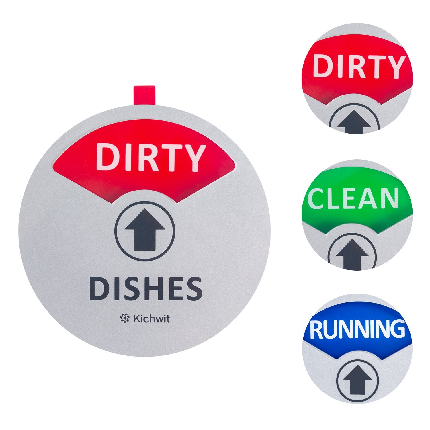 Kichwit Clean Dirty Dishwasher Magnet With The 3Rd Option Running   , Perfect For Quiet Dishwashers, Non-Scratch Strong Magnet B