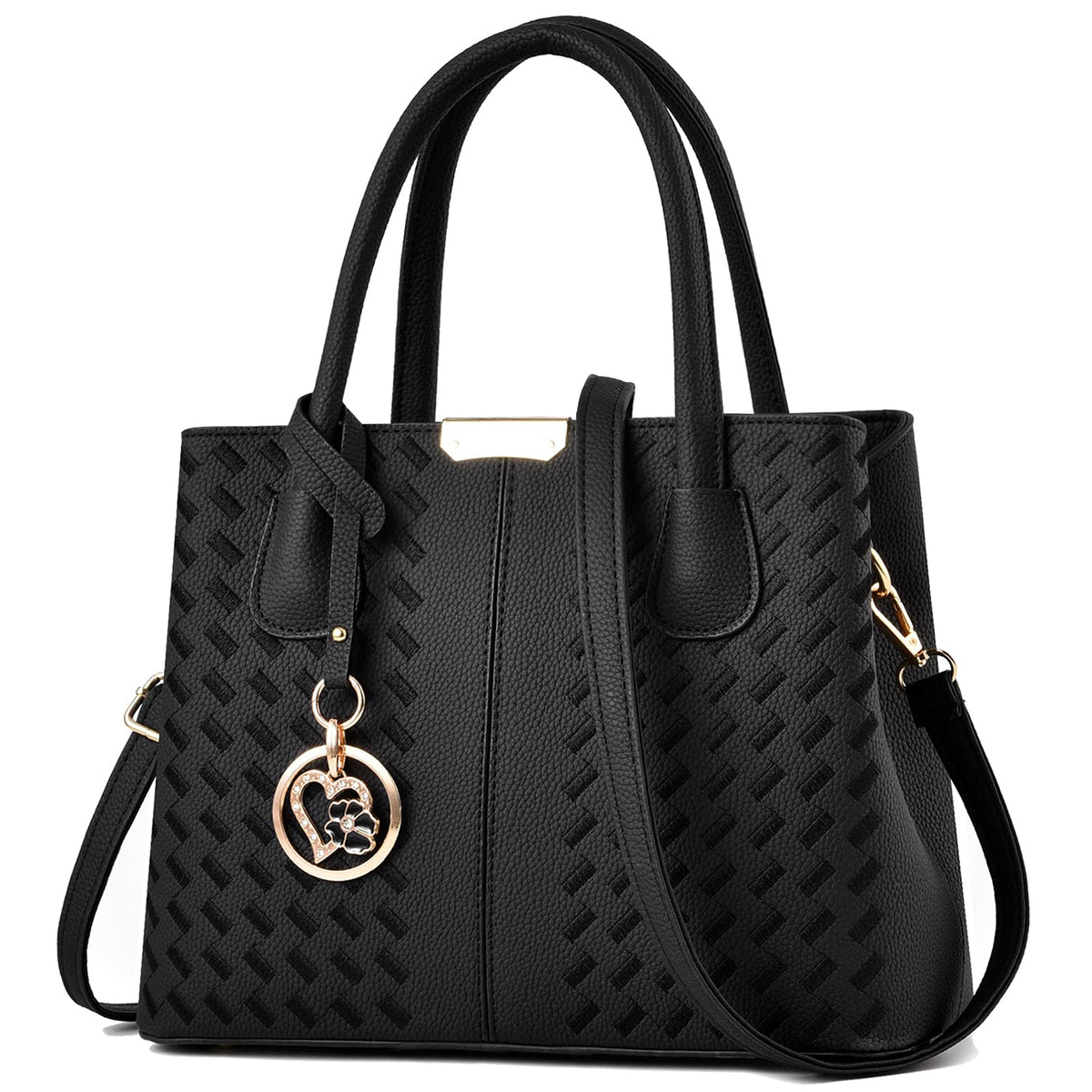Chicarousal Purses And Handbags For Women Leather Crossbody Bags Womens Tote Shoulder Bag (Xiu Black)