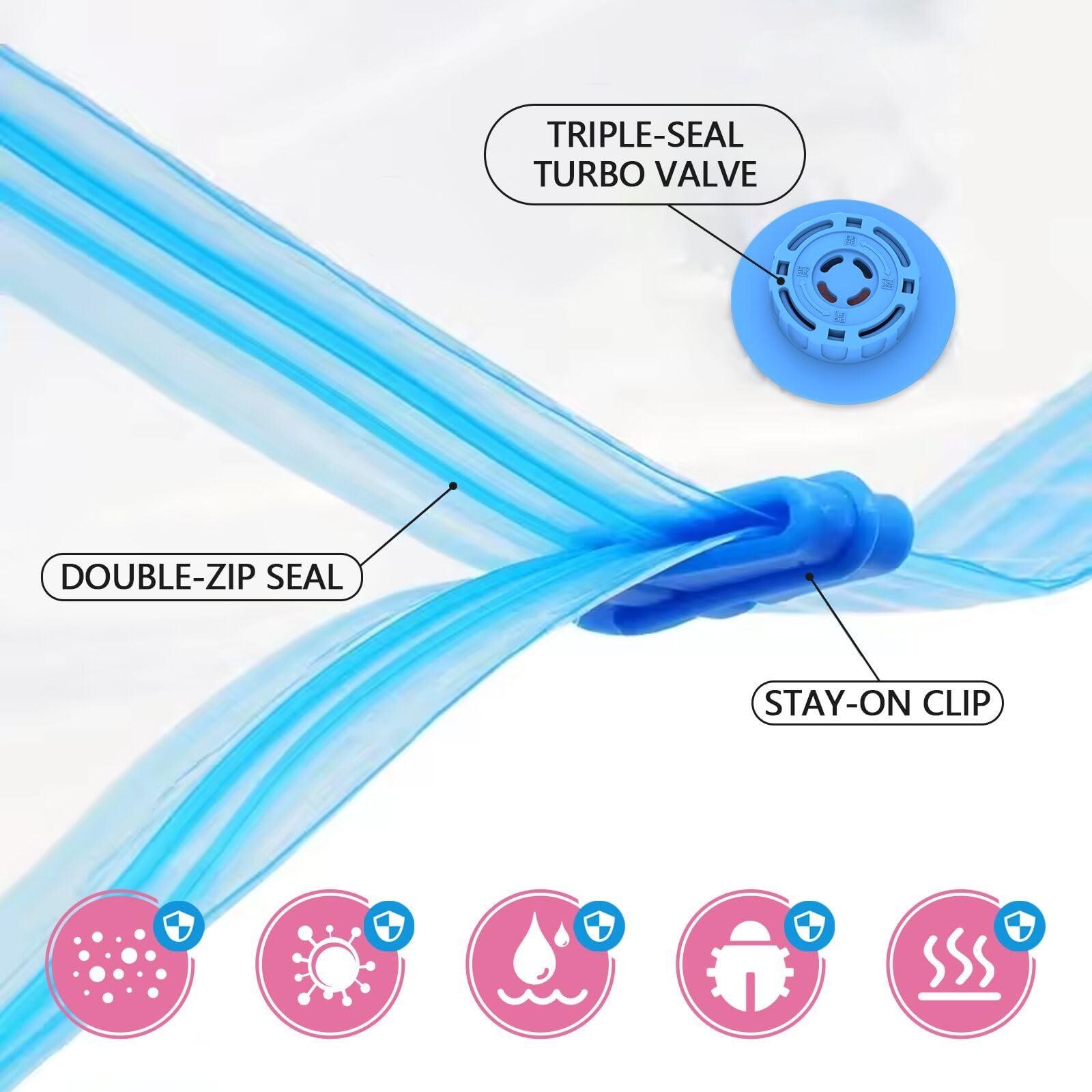 24 Pack Vacuum Storage Bags With Electric Pump, New Air Valve Space Saver Bags (5 Jumbo, 5 Large, 5 Medium, 5 Small, 4 Roll Up B