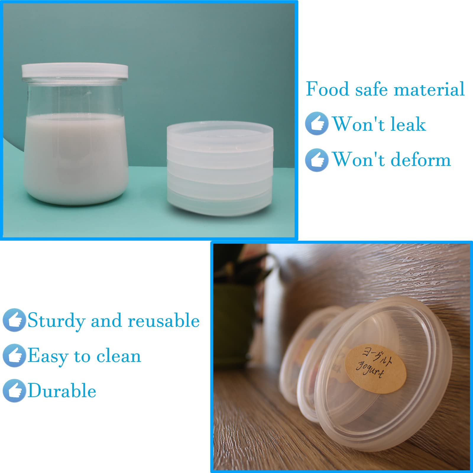 gocola Yogurt Jar Lids - 12 Pack Clear Plastic Lids for Oui Containers