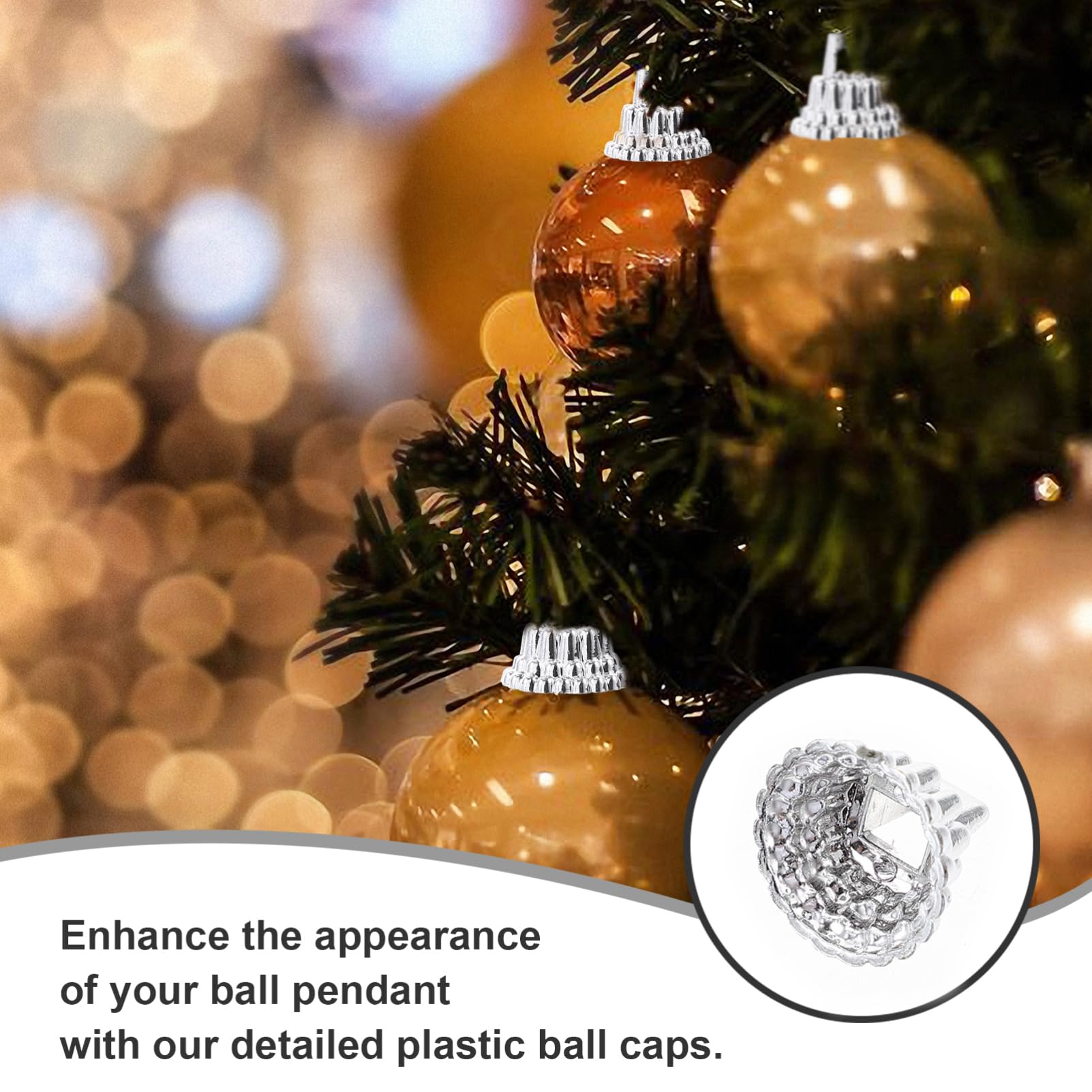 Veemoon 1set Replaceable Christmas End Caps Pendant for Holiday Ornaments Easy to Install Secure for Xmas Decorations and Tree D