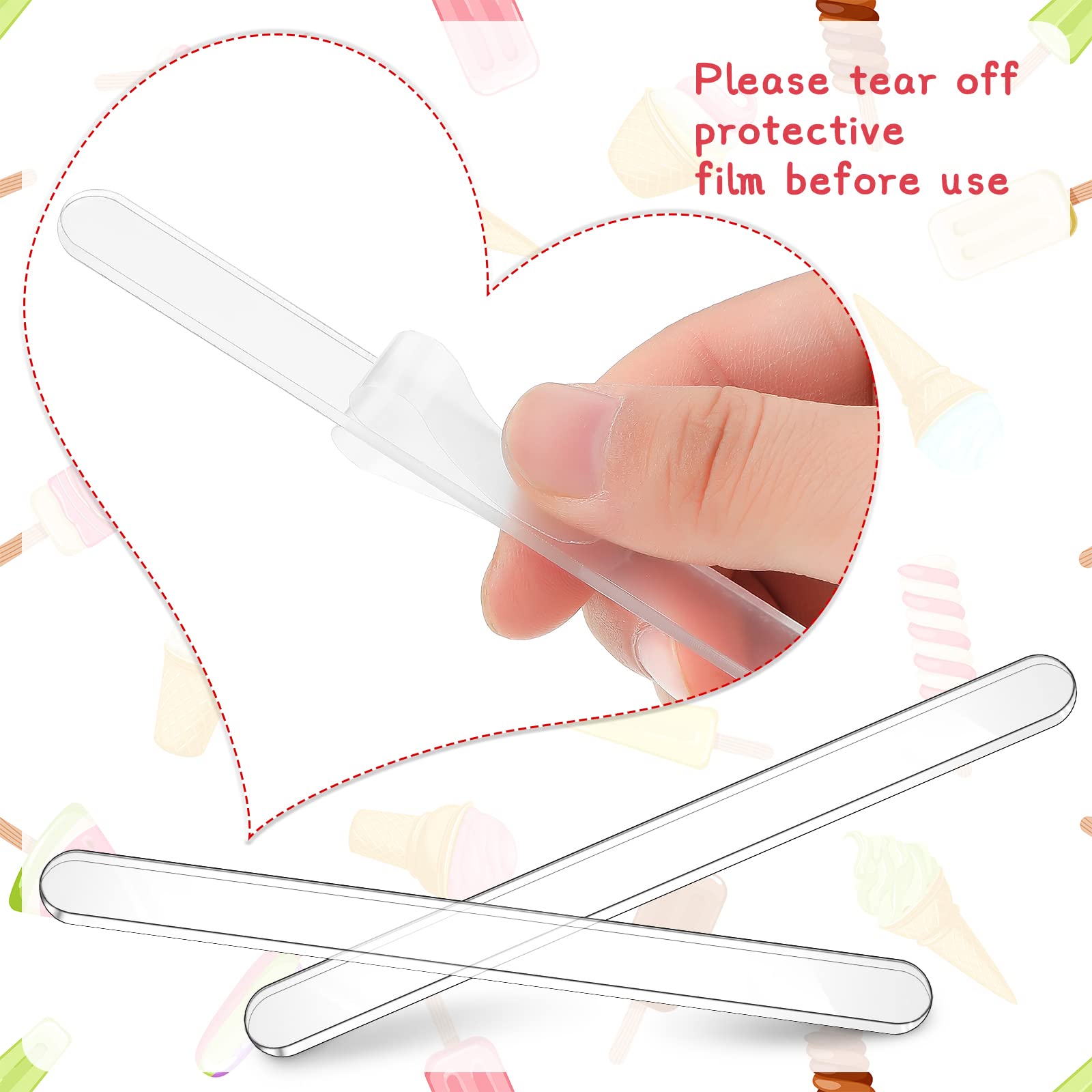 30 Pieces Acrylic Sticks Reusable Cakesicle Sticks Cake Pop Mold Mirror Ice Pop Sticks Ice Cream Cakesicle Mold for Home Cake Ca