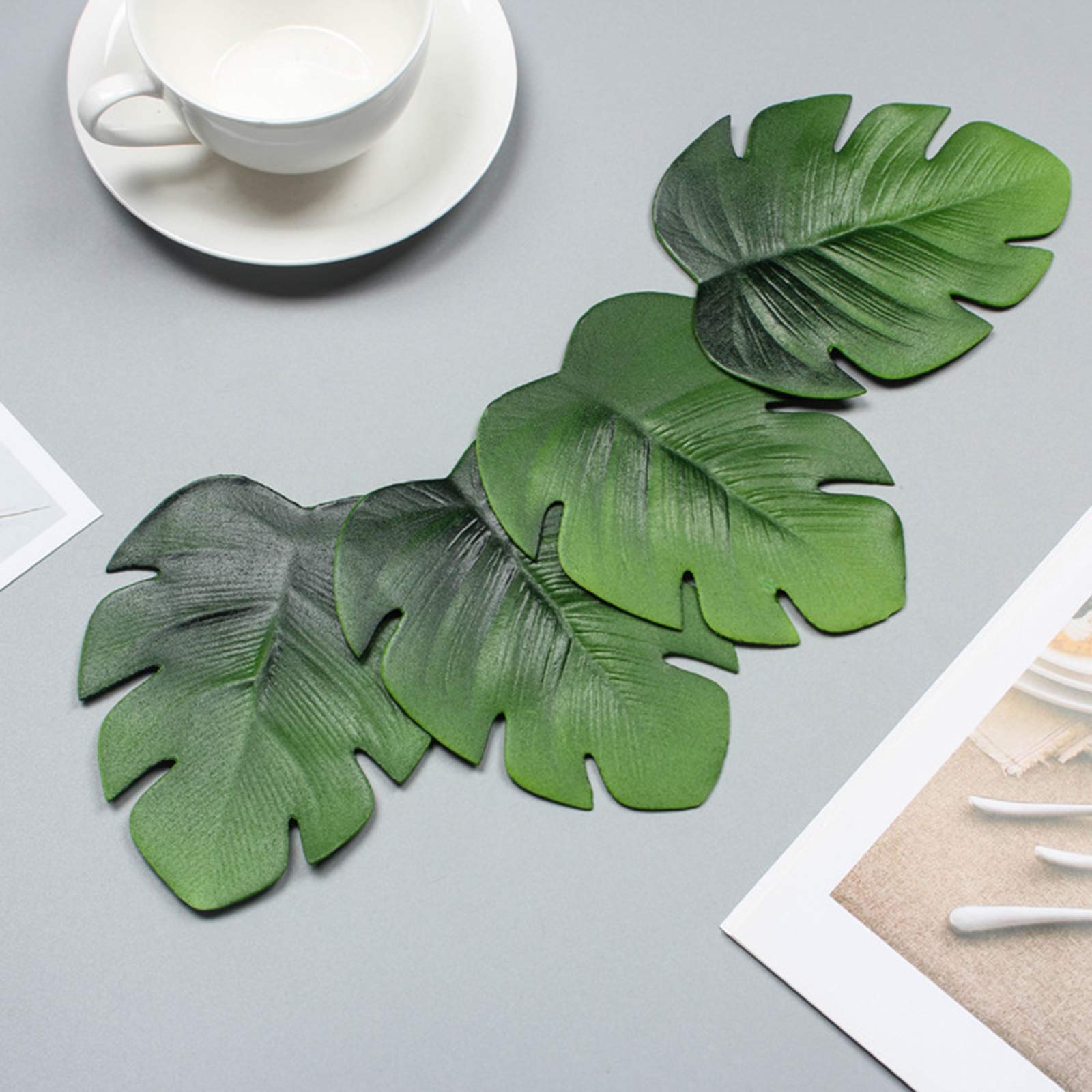 Monstera Leaves Coasters For Coffee Table Turtle Leaf Cup Coaster Set Of 4, Coasters For Drinks Wooden Table Christmas Coasters