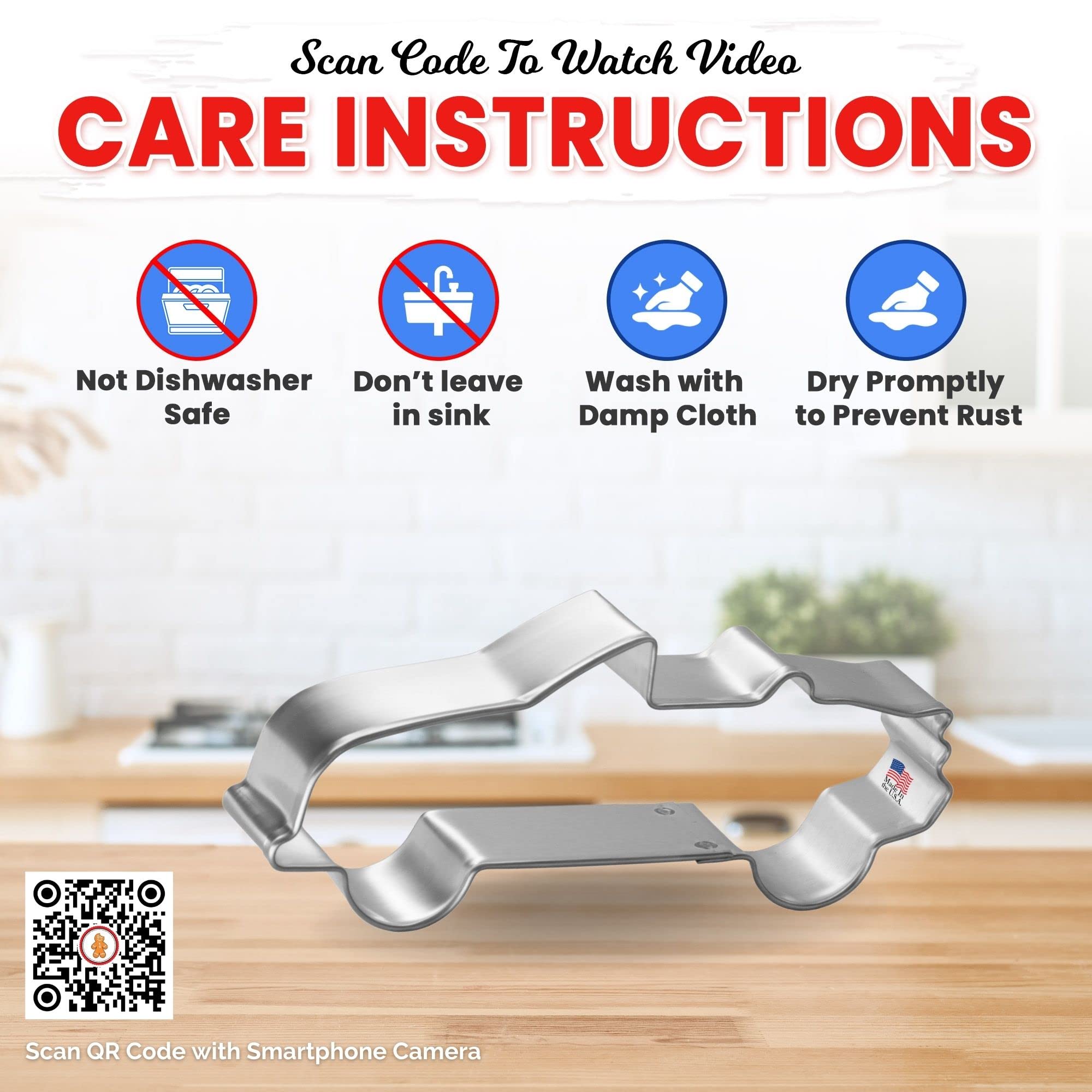 Convertible Car Cookie Cutter 4.5 In - Made In The Usa - Foose Cookie Cutters Tin Plated Steel - Cookie Mold