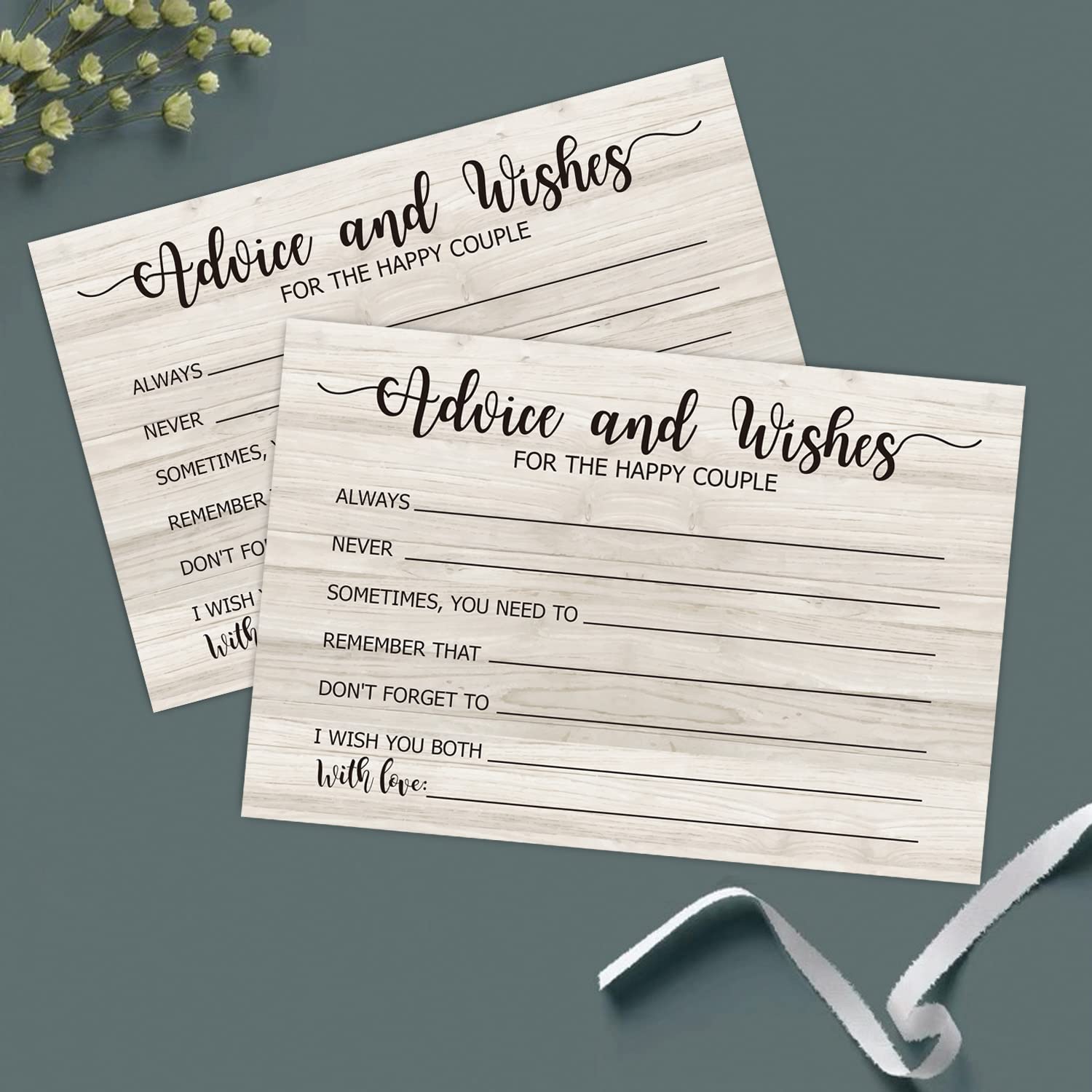 Farhtinanfx 50 Wedding Advice And Wishes Cards, For Bride And Groom Weddings, Brida Shower Activity, Advice And Wishes For The H