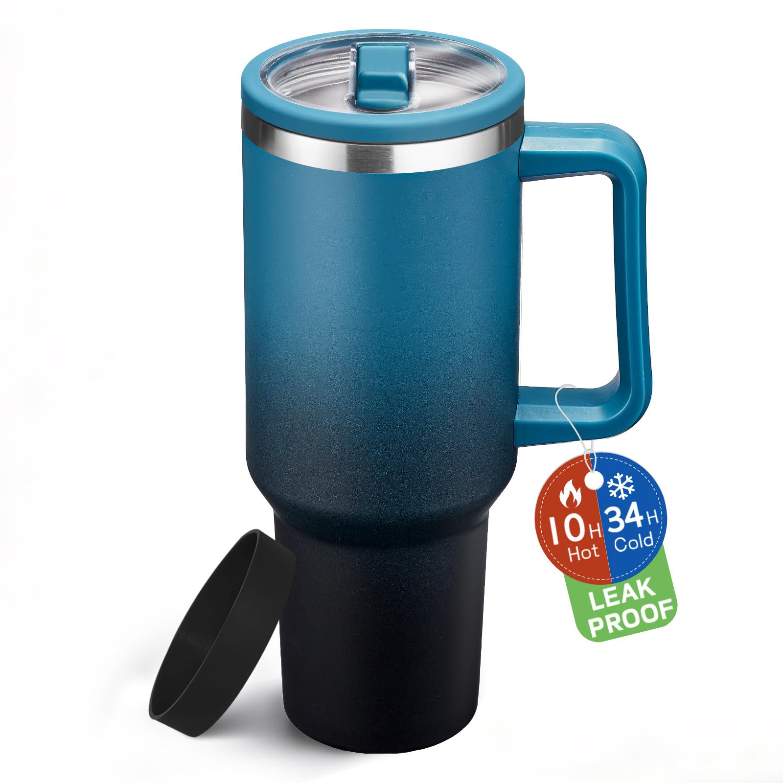 40 oz Tumbler with Straw  Spill Proof Water Bottle Travel Coffee Mug