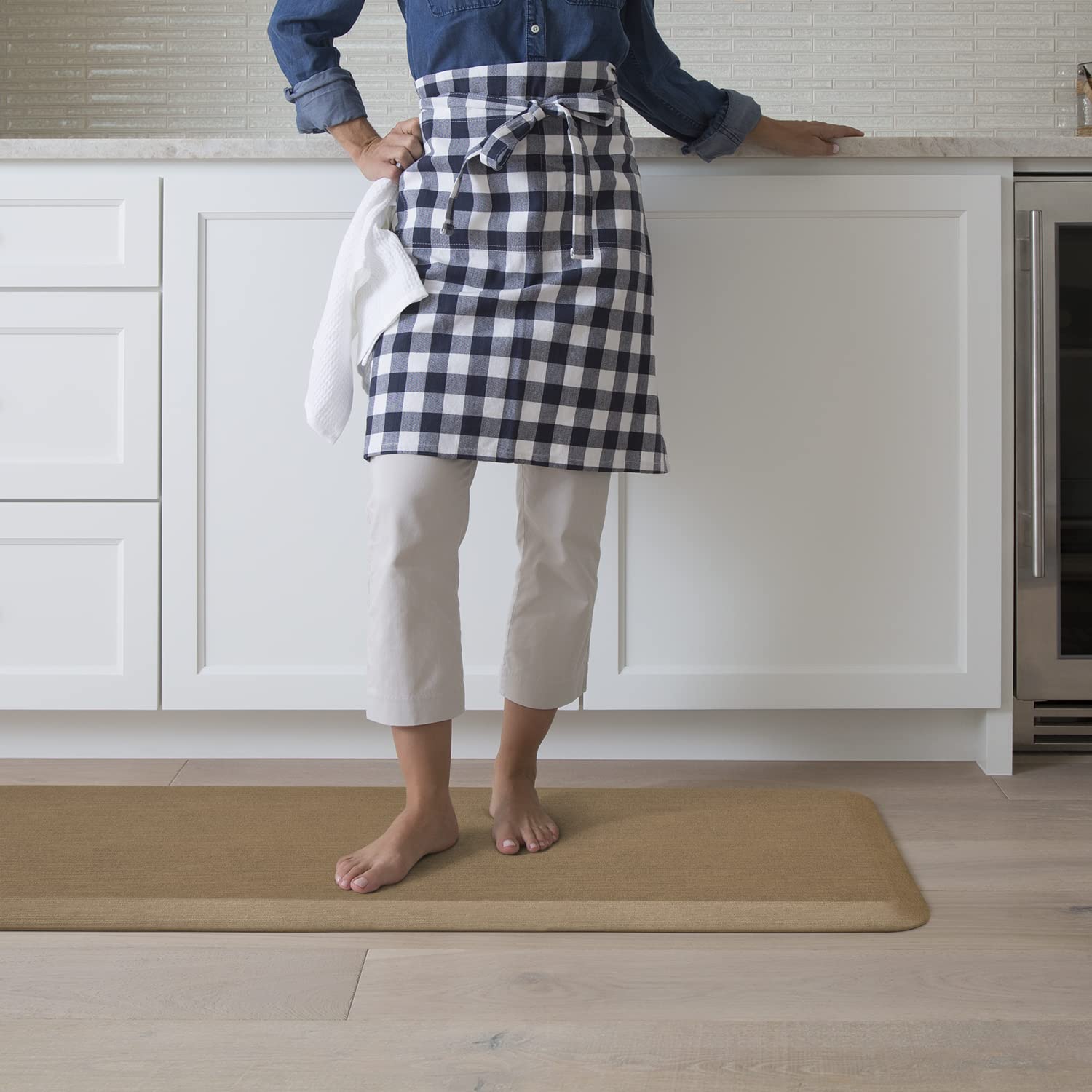 Gelpro Newlife Designer Comfort Ergo-Foam Anti-Fatigue Kitchen Floor Mat, 20'' X 72'', Grasscloth Khaki