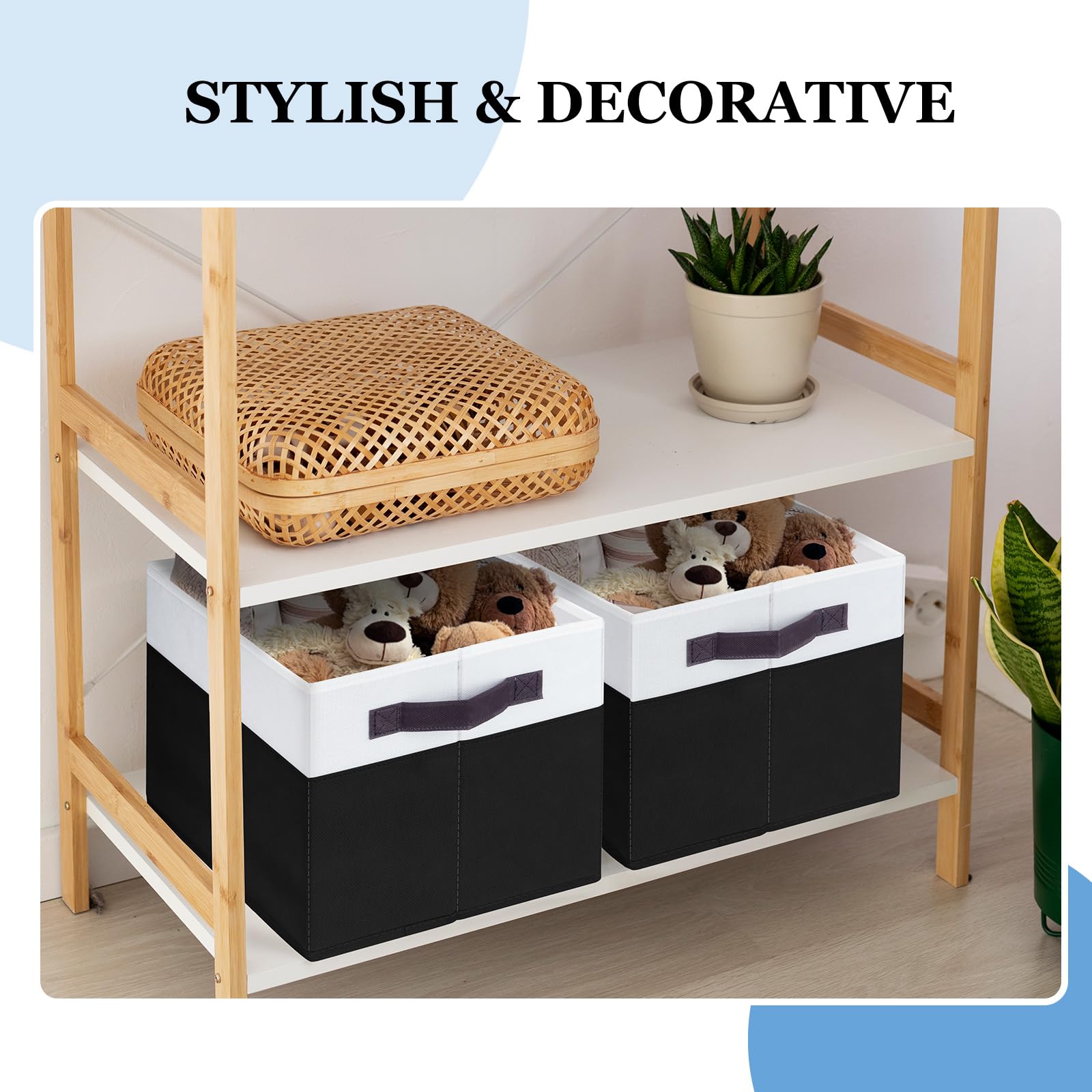 Criusia 8 Pack Large Storage Baskets For Room Organization, Multi-Purpose Storage Bins For Closet Shelves Kitchen Office, Decora