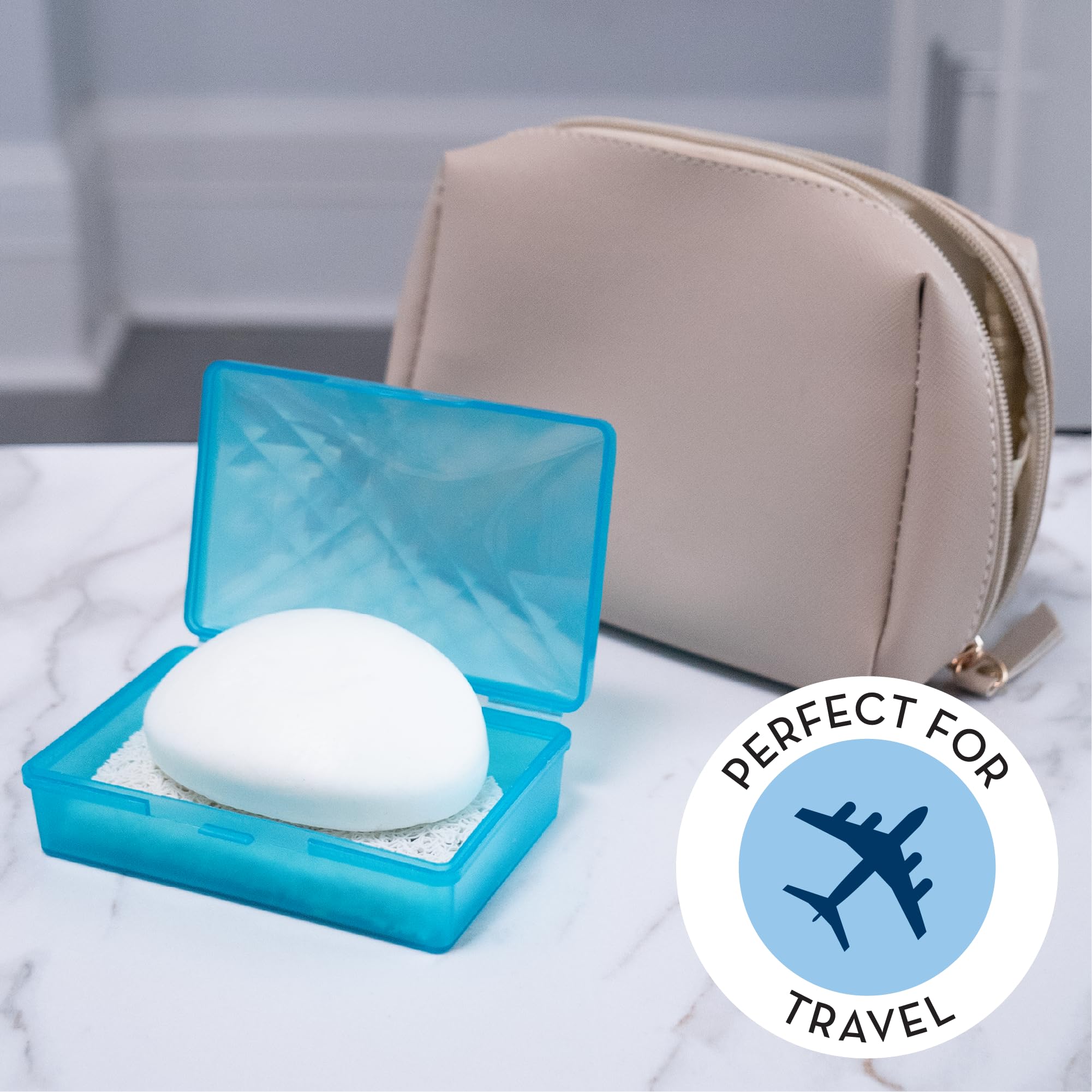 S&T INC. Soap Holder for Kitchen and Bathroom Soap Dish  Soap Saver for Hand Soap and Bar Soap  4 Pack  2.9 Inches by 4.4 Inches  White