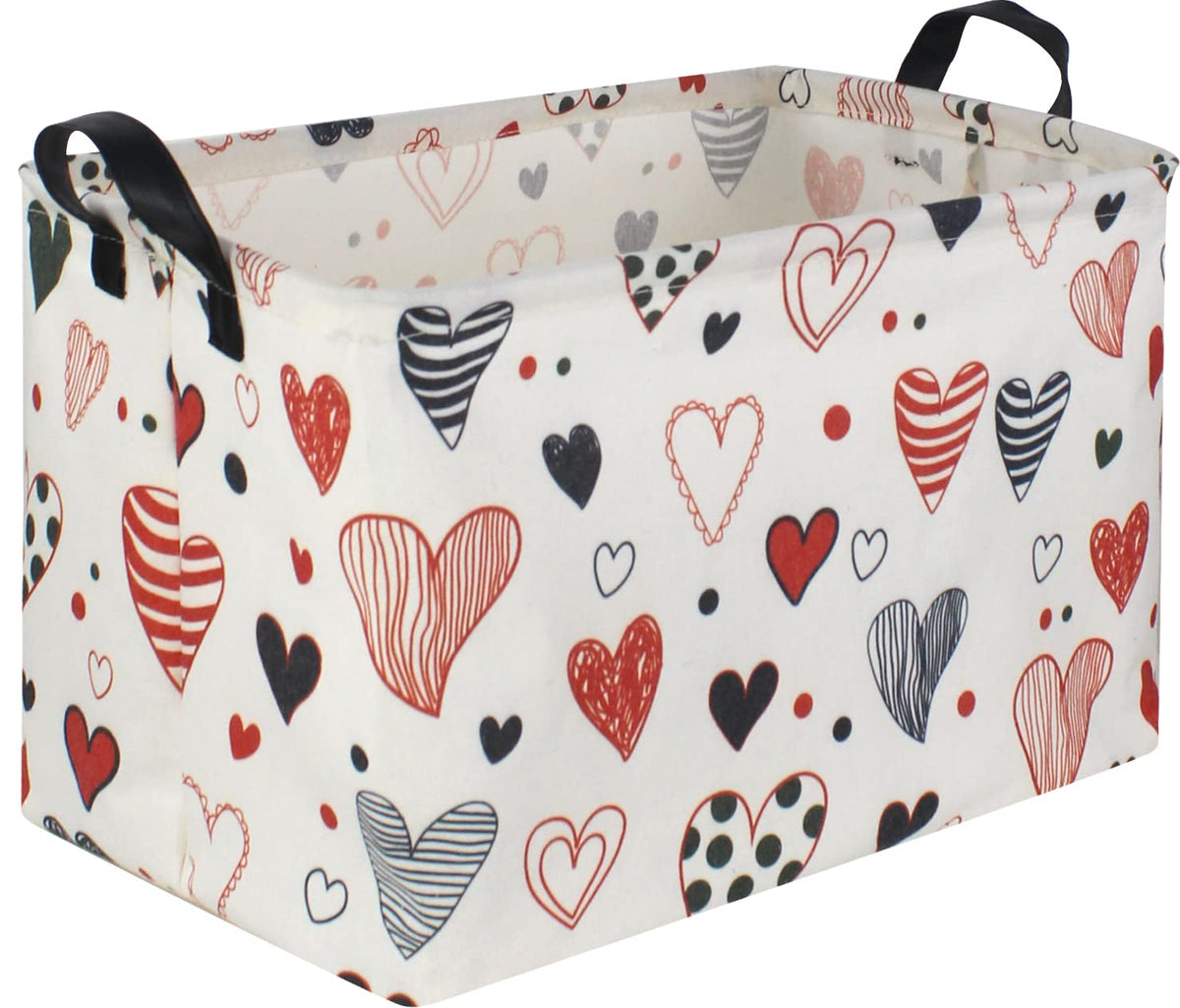 Sanjiaofen Rectangular Kids Storage Basket,Heart Storage Basket Organizer.Cute Storage Bin With Handles. Love Basket,Girls Room